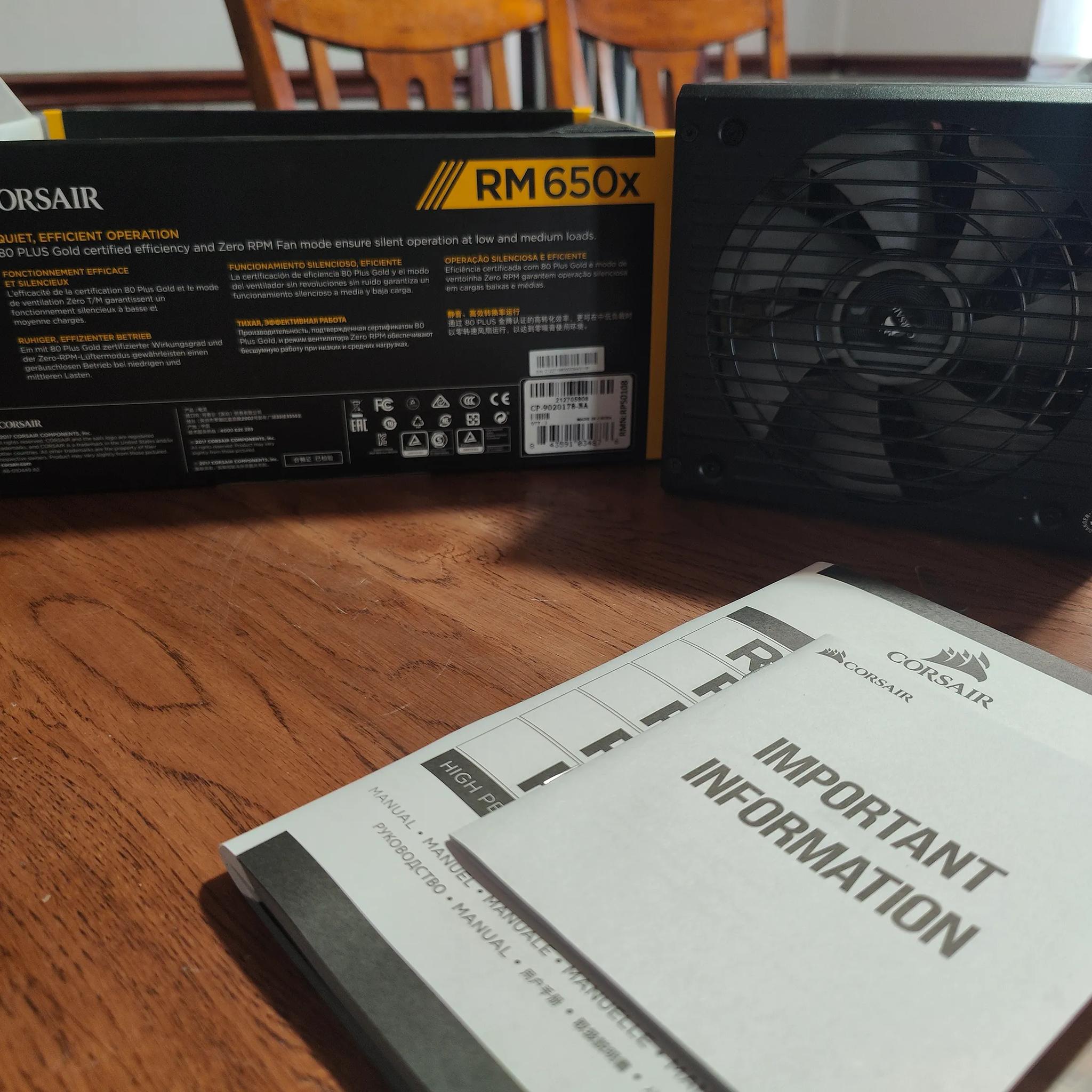 Corsair RM 650 W 80+ Gold Certified Fully Modular ATX Power Supply - Fully Modular - All Cables