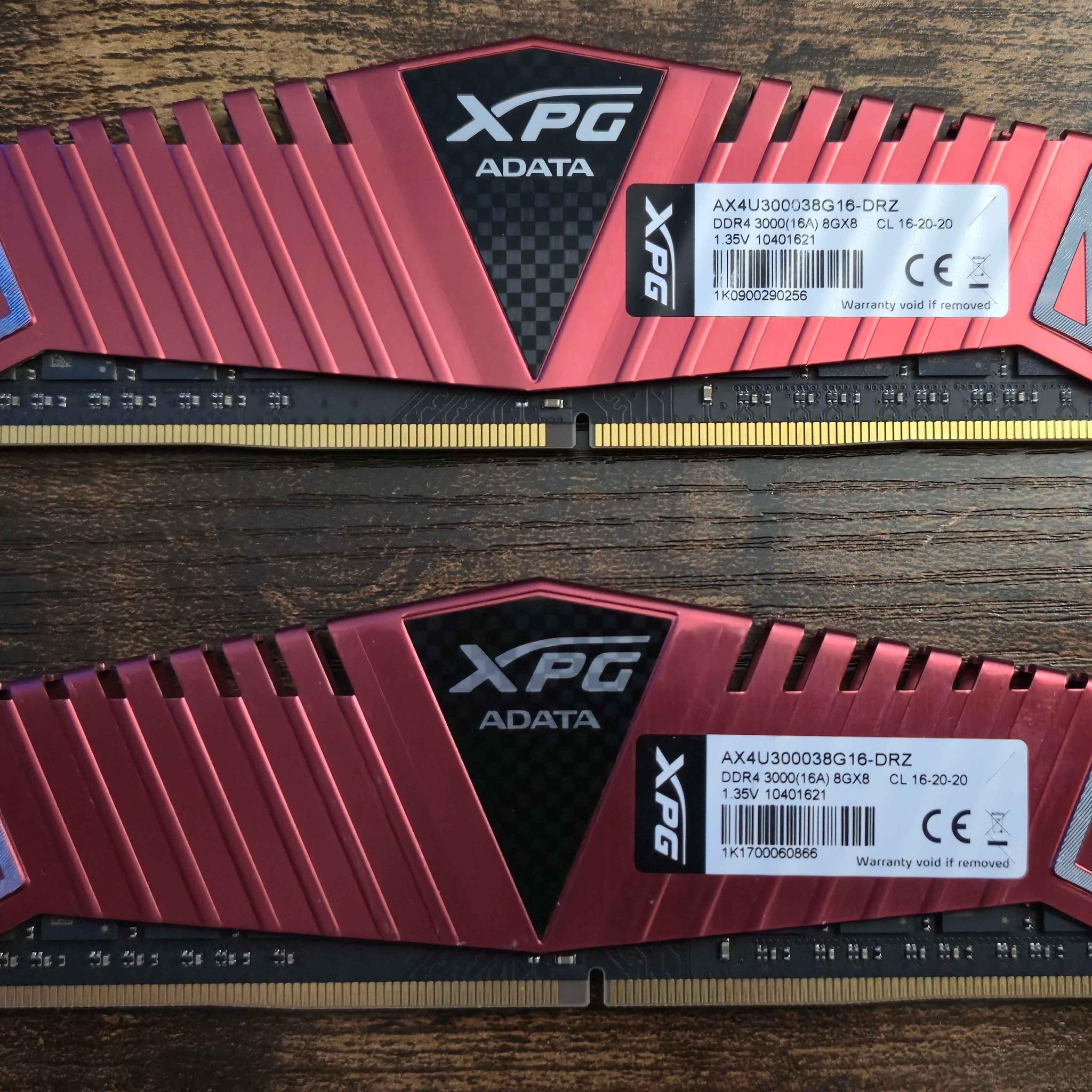 16gb (2x8) Adata XPG DDR4 3000MT