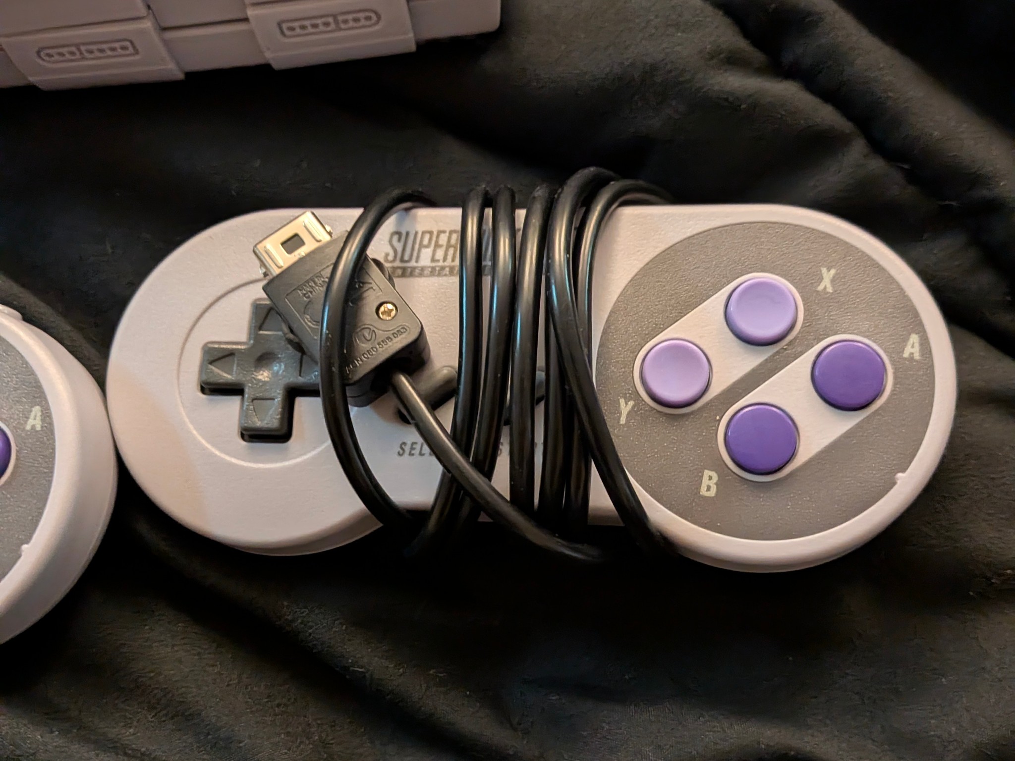 SNES classic, w/controllers and nintendo usb brick.