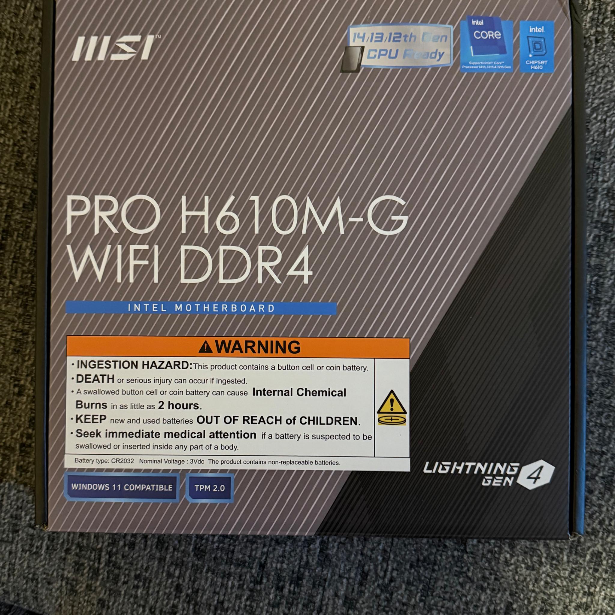 Starter Bundle! Intel Core i3 13100f and MSI Pro H610M-G WiFi