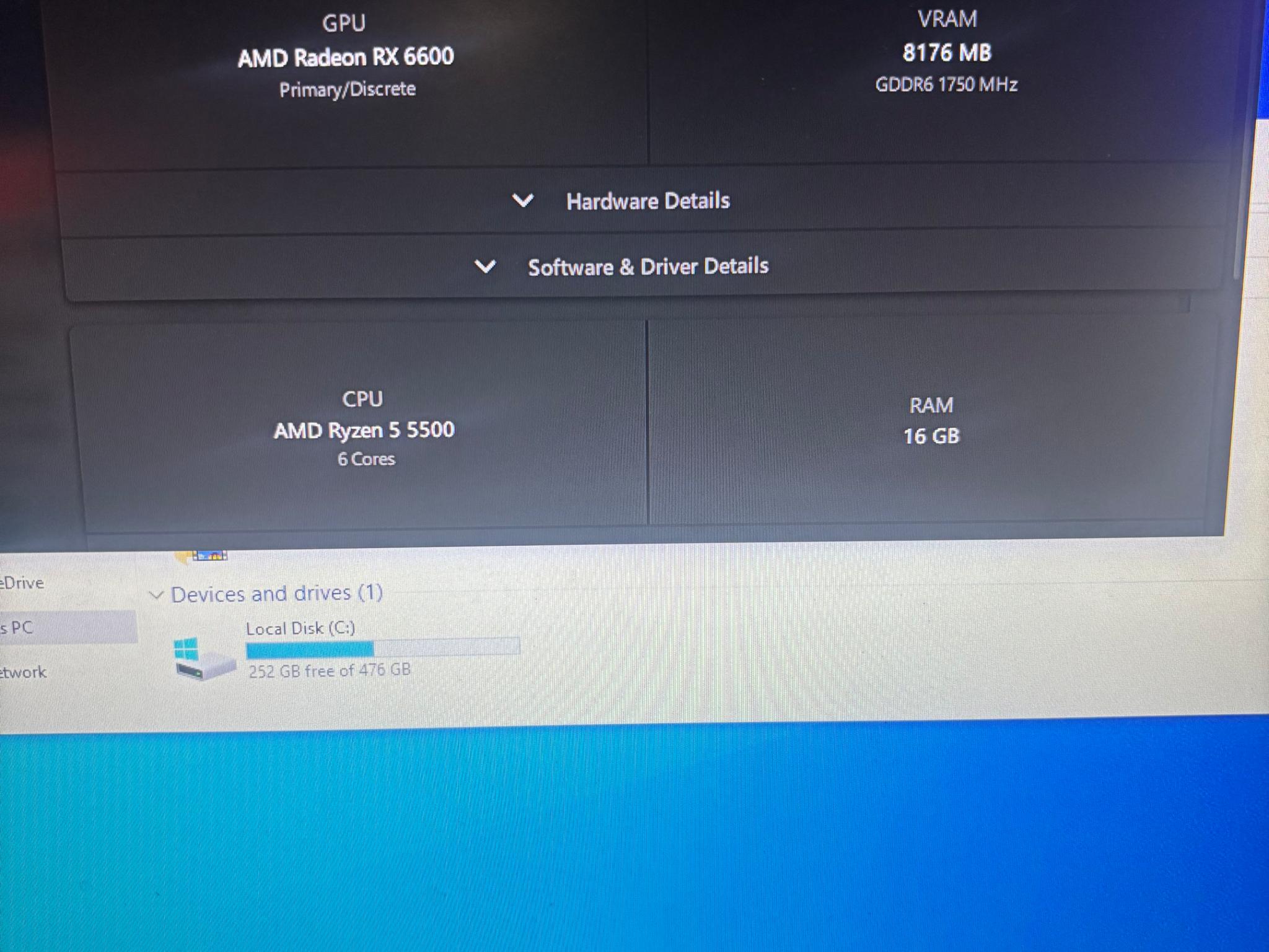 Gaming PC Ryzen 5 5500 RX 6600 16GB DDR4