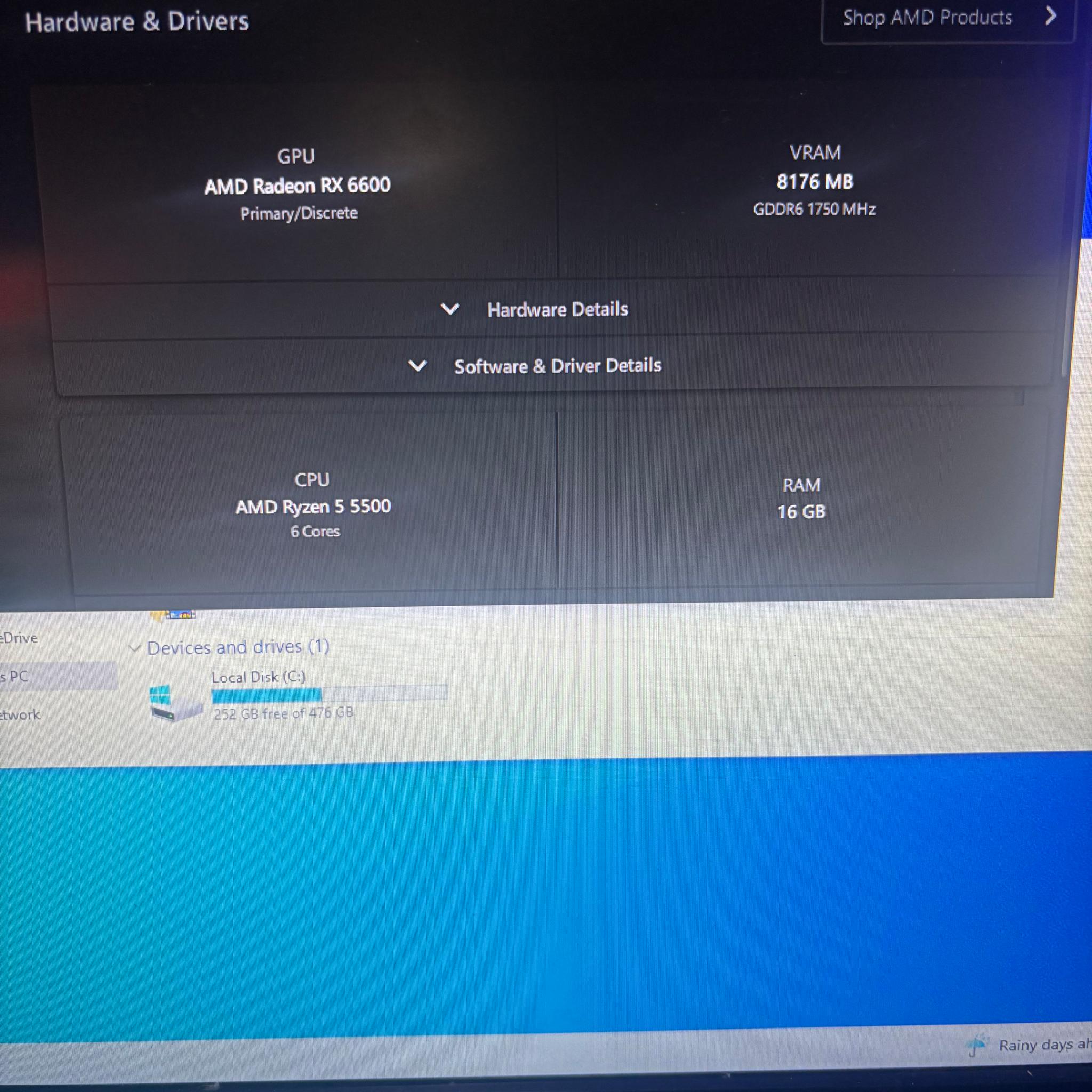 Gaming PC Ryzen 5 5500 RX 6600 16GB DDR4