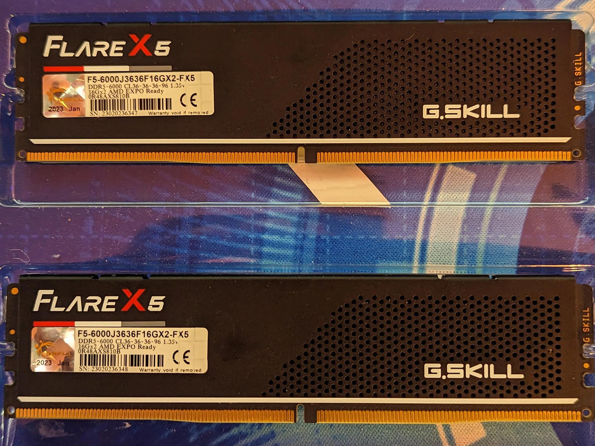32GB AMD Expo DDR5 6000 desktop memory