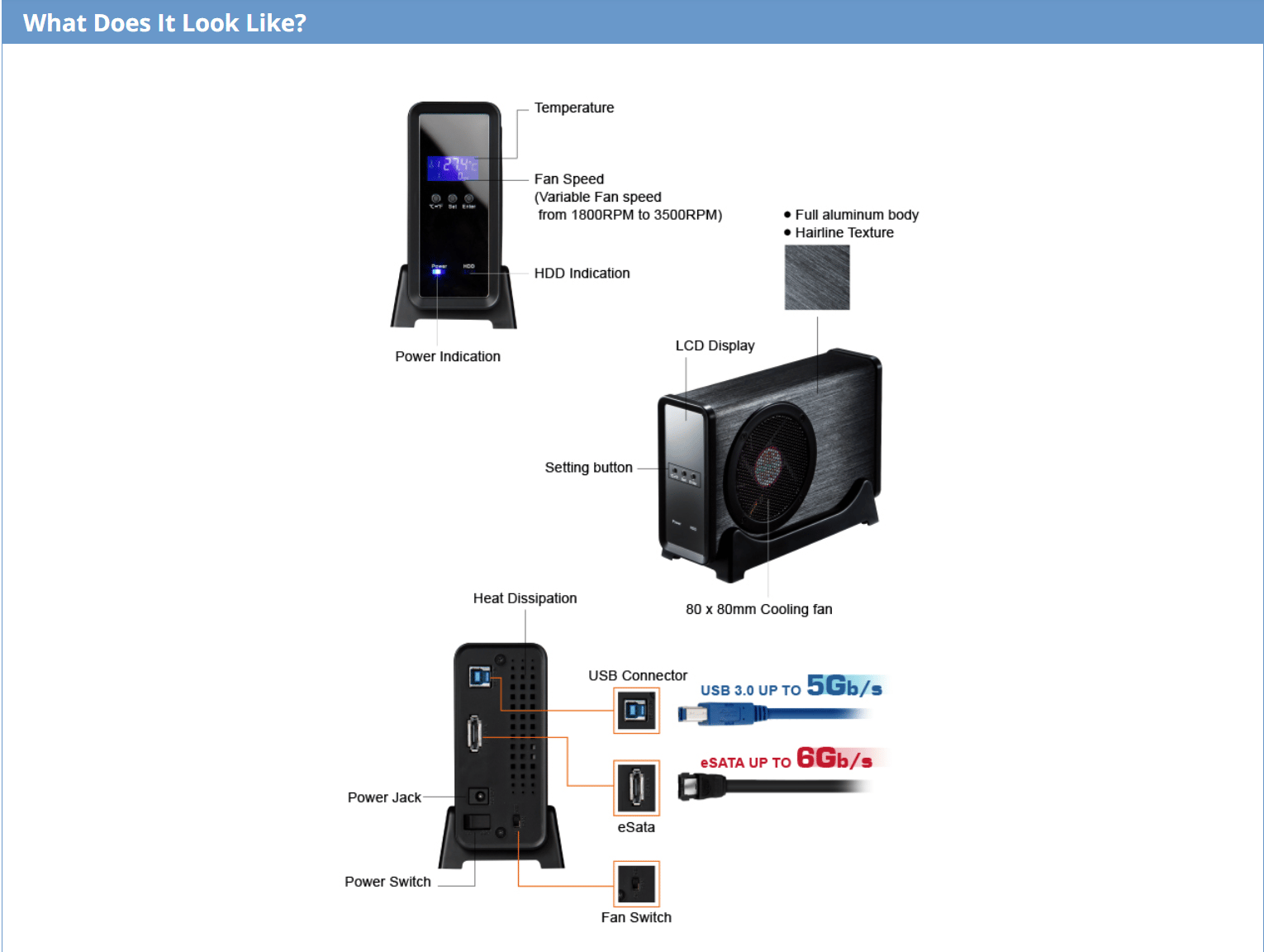 NEW Rosewill Armer – USB 3.0 & eSATA Aluminum External 3.5" Hard Drive Enclosure
