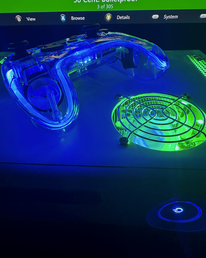 Xbox 360 Phat - RGH3 - Custom LEDs - 500GB HDD