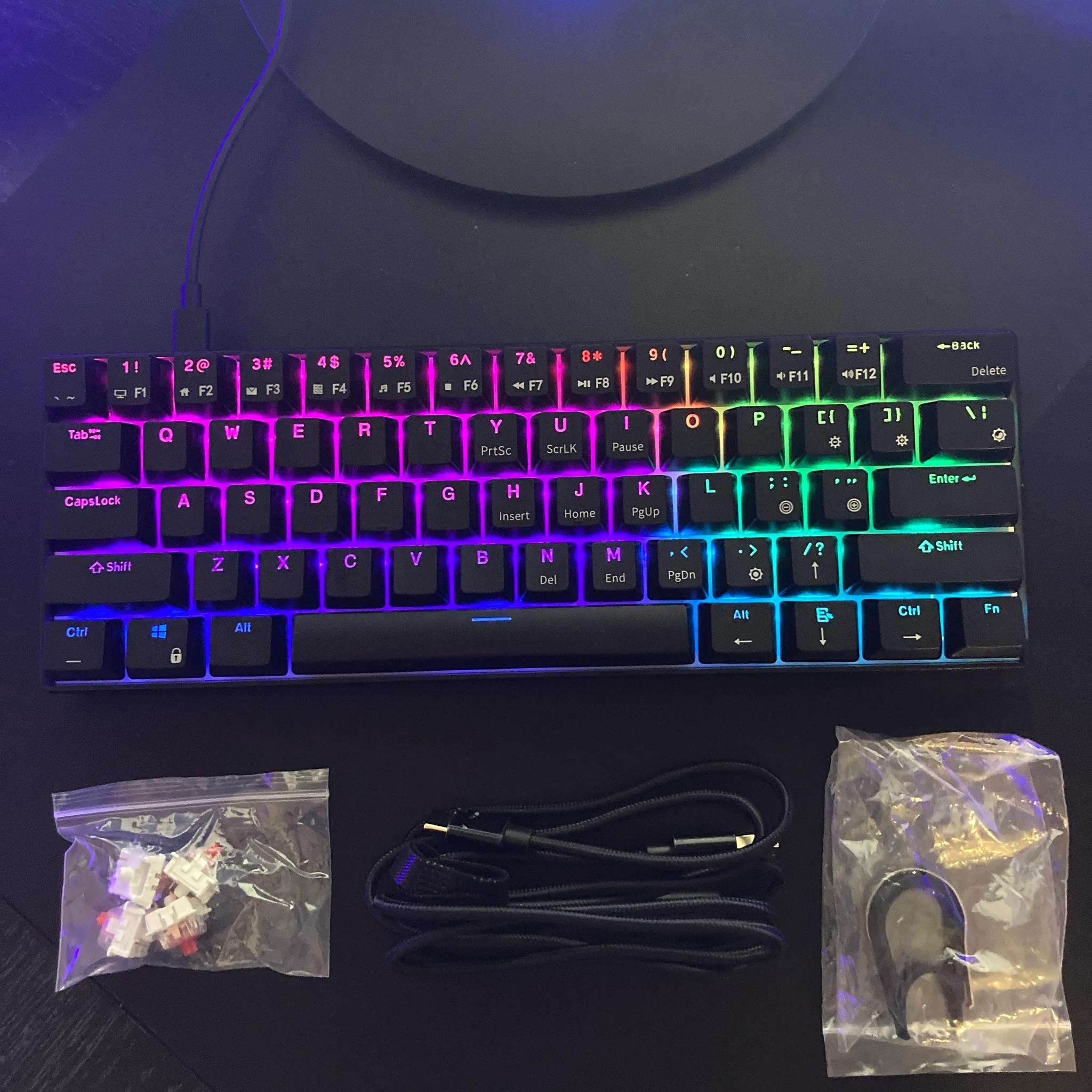 (Like New) RK61 RGB Mechanical Keyboard!! (Soothing red switch)