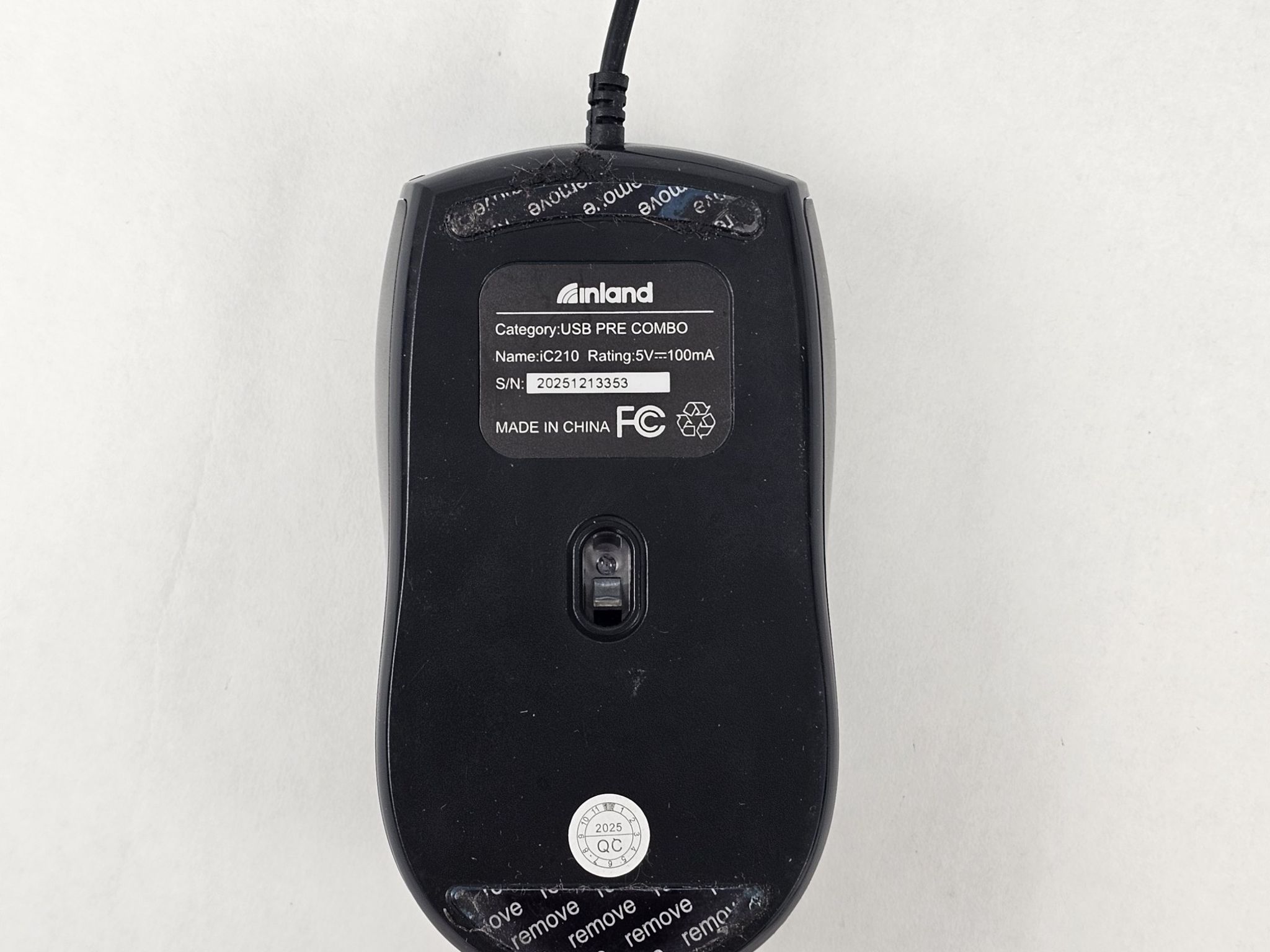 Inland iC210 Wired Mouse - Black