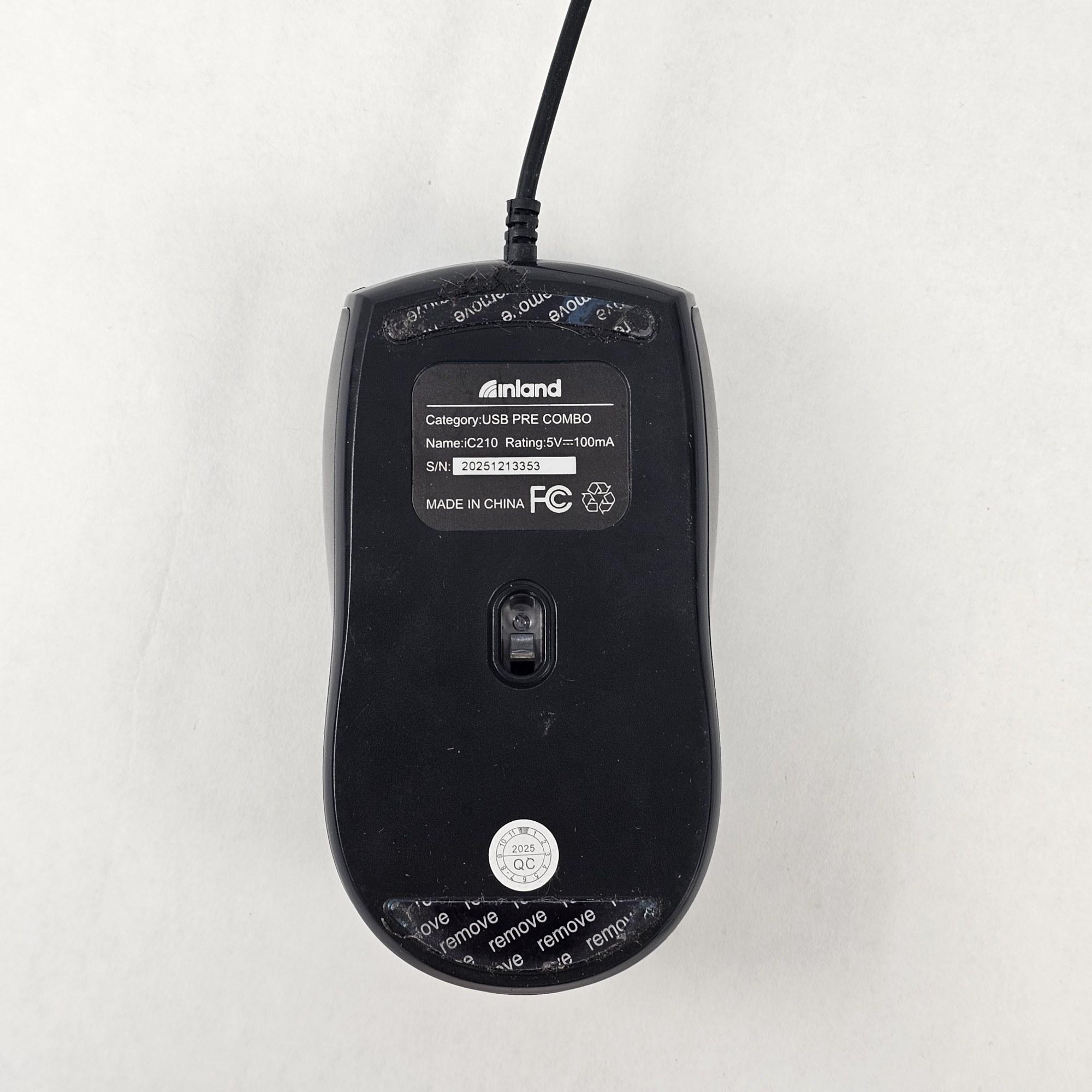 Inland iC210 Wired Mouse - Black