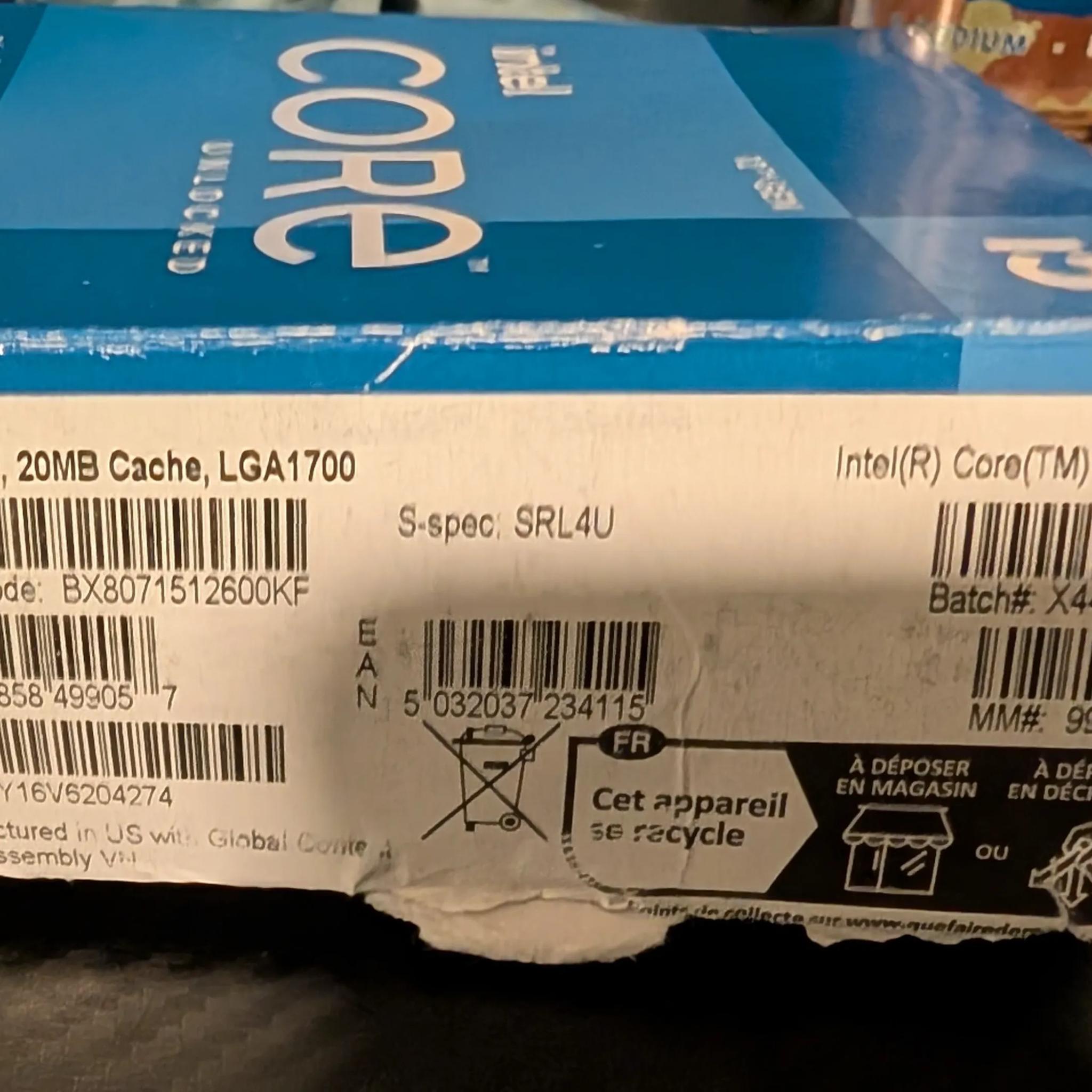 Intel Core I5 12600kf