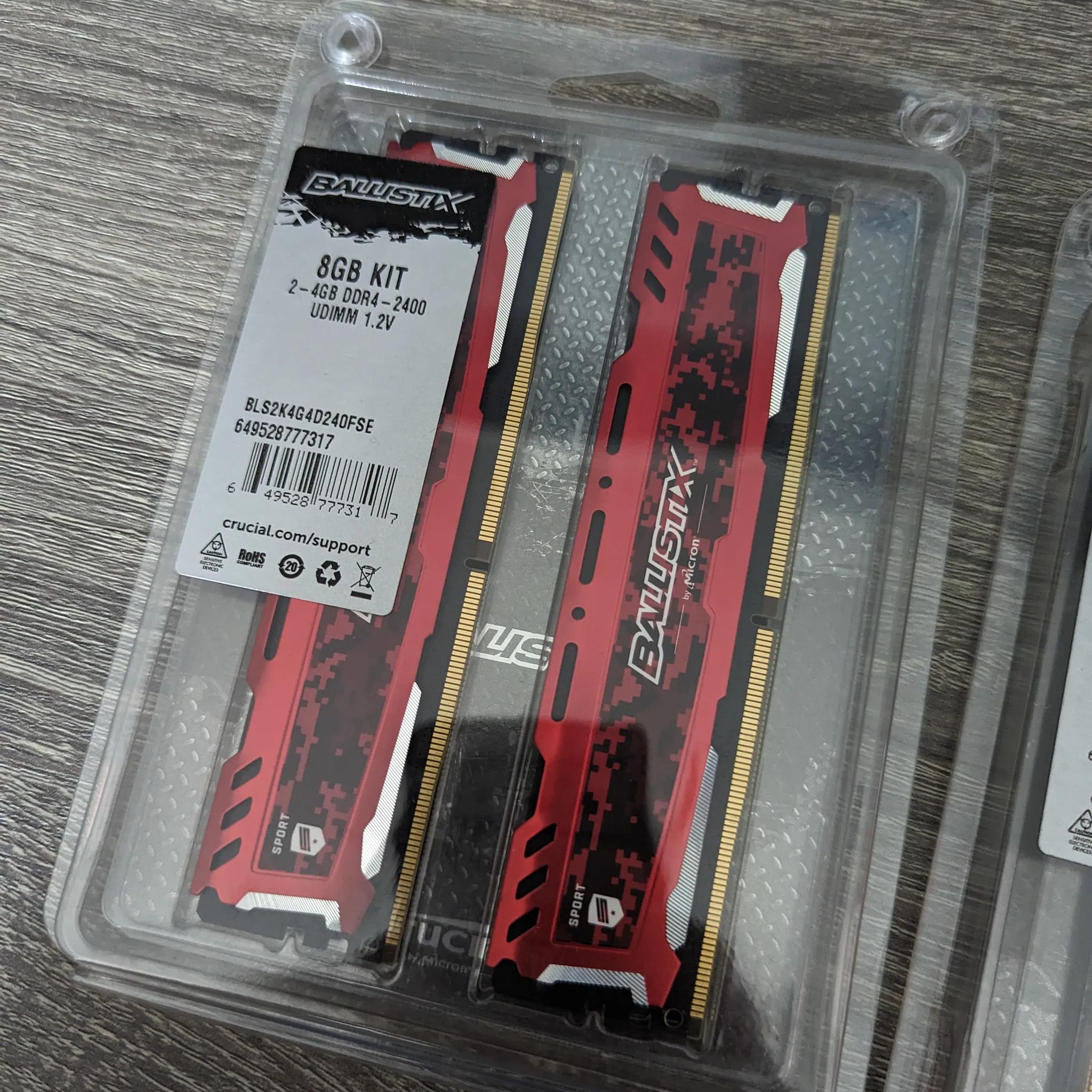 2 Kits Crucial Ballistix Sport RAM 8GB Kit (2x4) DDR4 2400Mhz