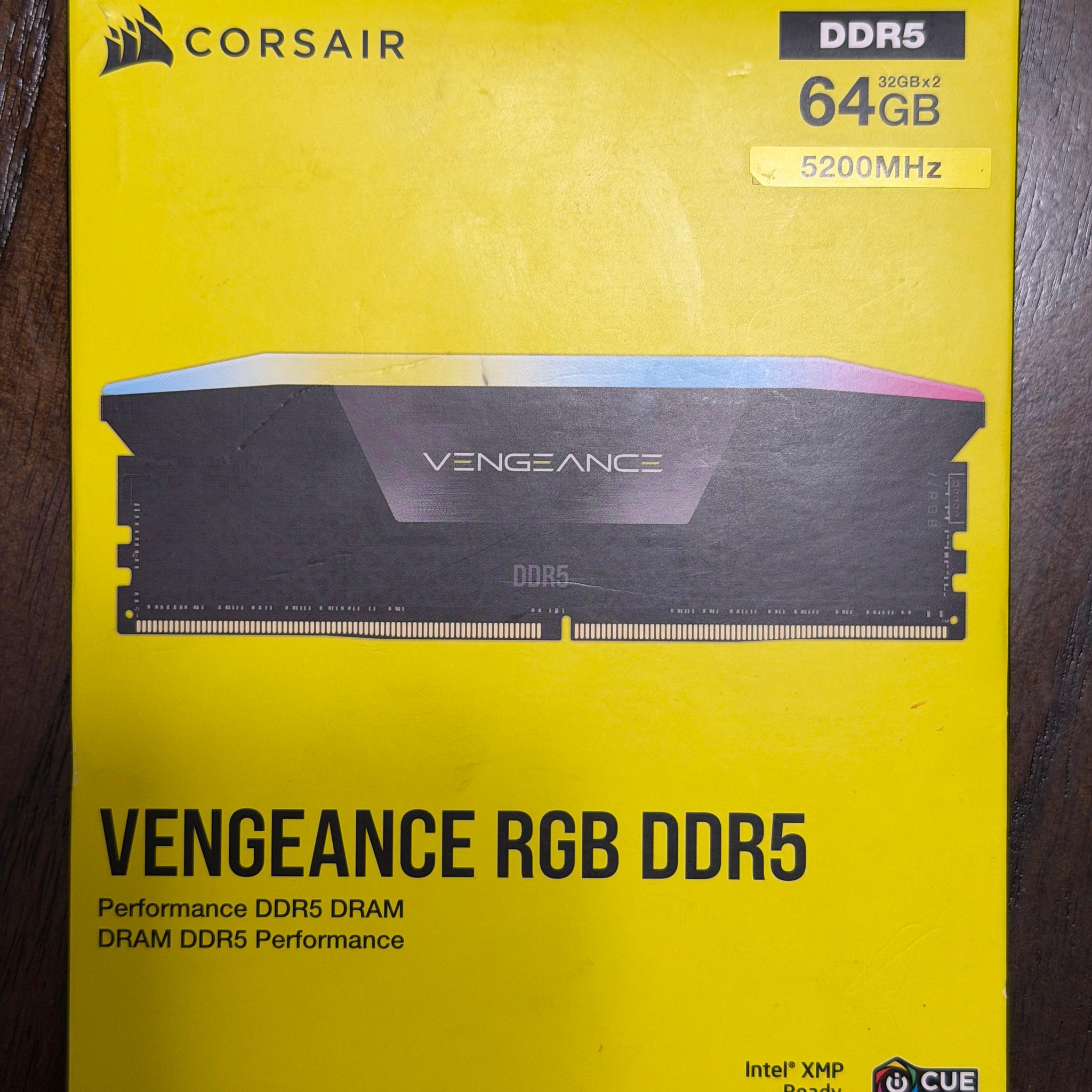Corsair Vengeance RGB 64GB (2x32GB) 5200MHz CL40