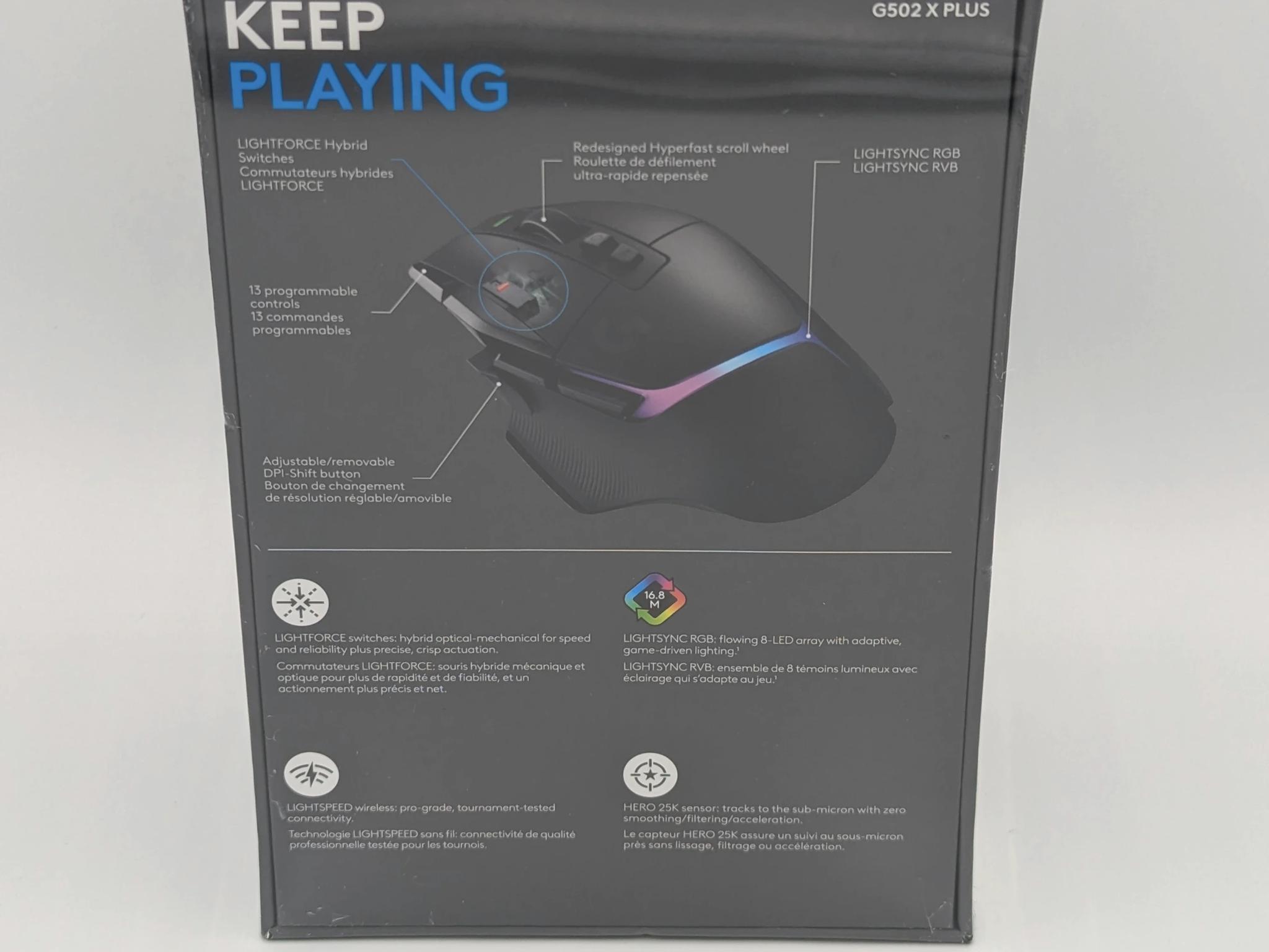 NIB New Logitech G502 X Plus Lightspeed Black