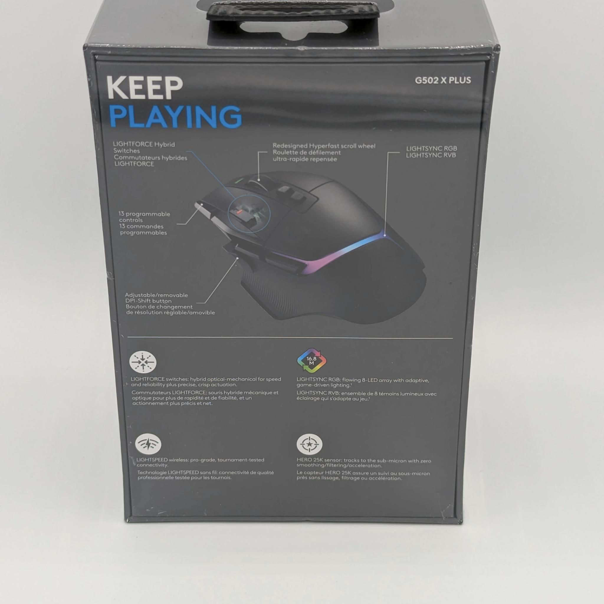 NIB New Logitech G502 X Plus Lightspeed Black