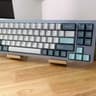 Minimalist Mechanical Keyboard Stand, 3D Printed Wood PLA, Cork-Lined
