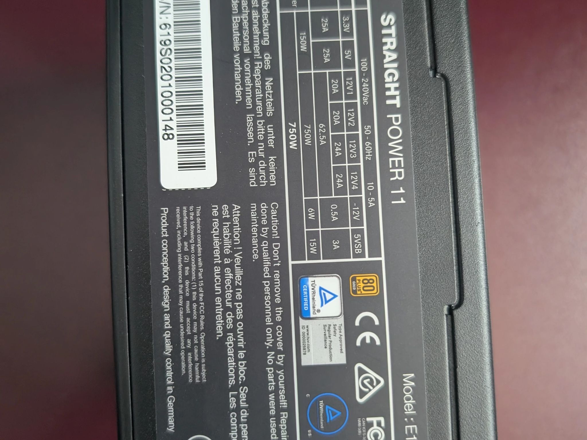 be quiet! Straight Power 11 750W 750W ATX Black Power Supply Unit (750 W), Gold Rated