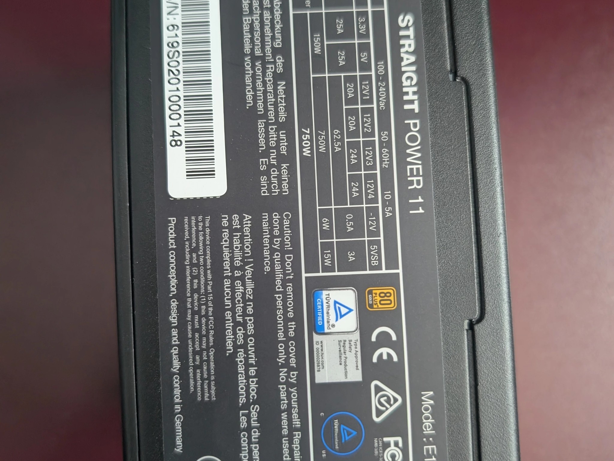 be quiet! Straight Power 11 750W 750W ATX Black Power Supply Unit (750 W), Gold Rated