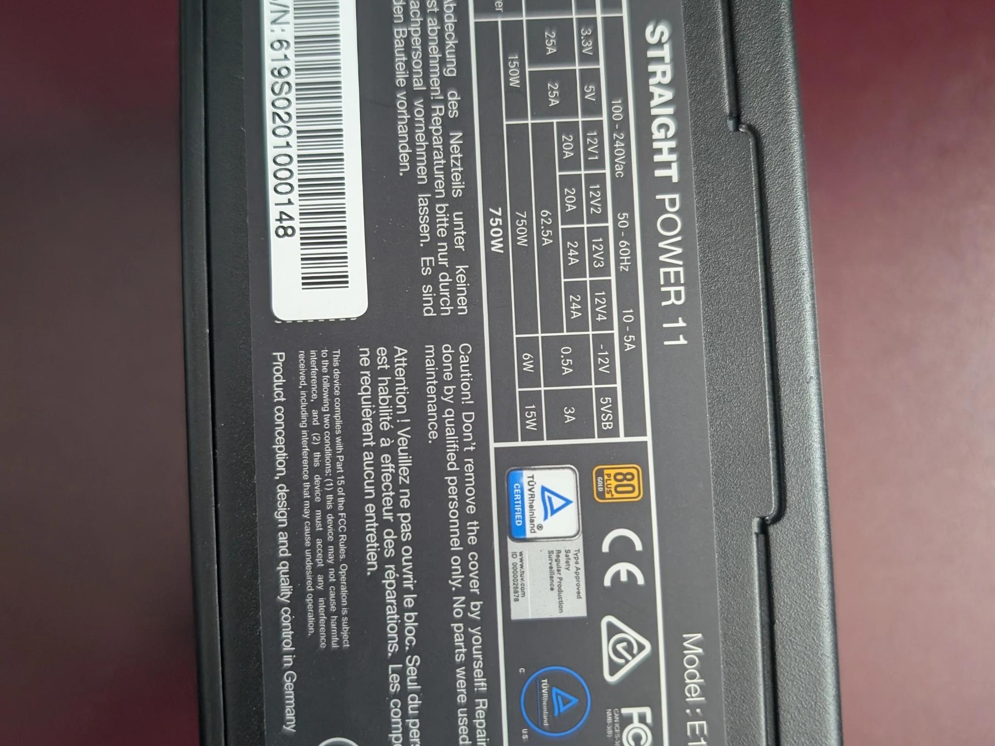 be quiet! Straight Power 11 750W 750W ATX Black Power Supply Unit (750 W), Gold Rated