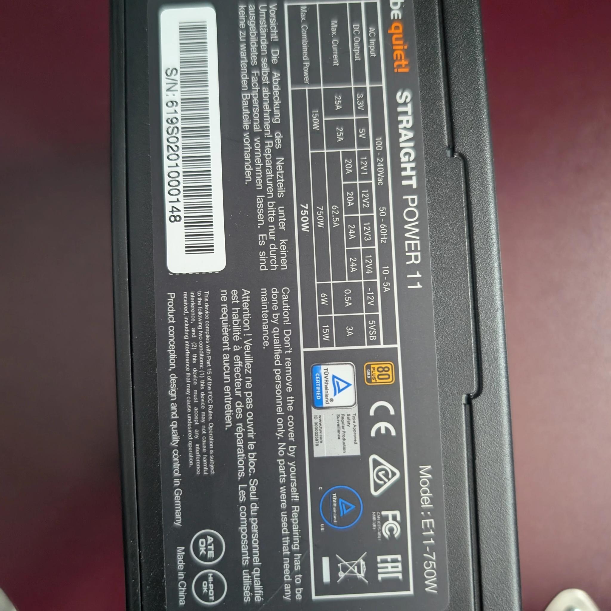 be quiet! Straight Power 11 750W 750W ATX Black Power Supply Unit (750 W), Gold Rated