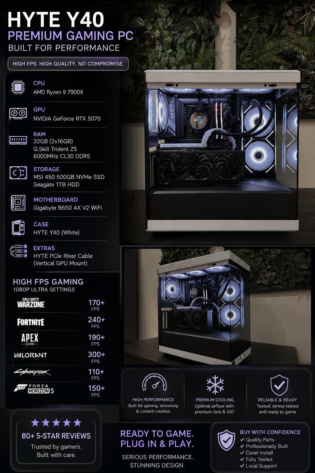 🚀 RTX 5070 Custom Gaming PC - Ryzen 9 7900X, 32GB RAM, 1.5 TB Storage 🚀
