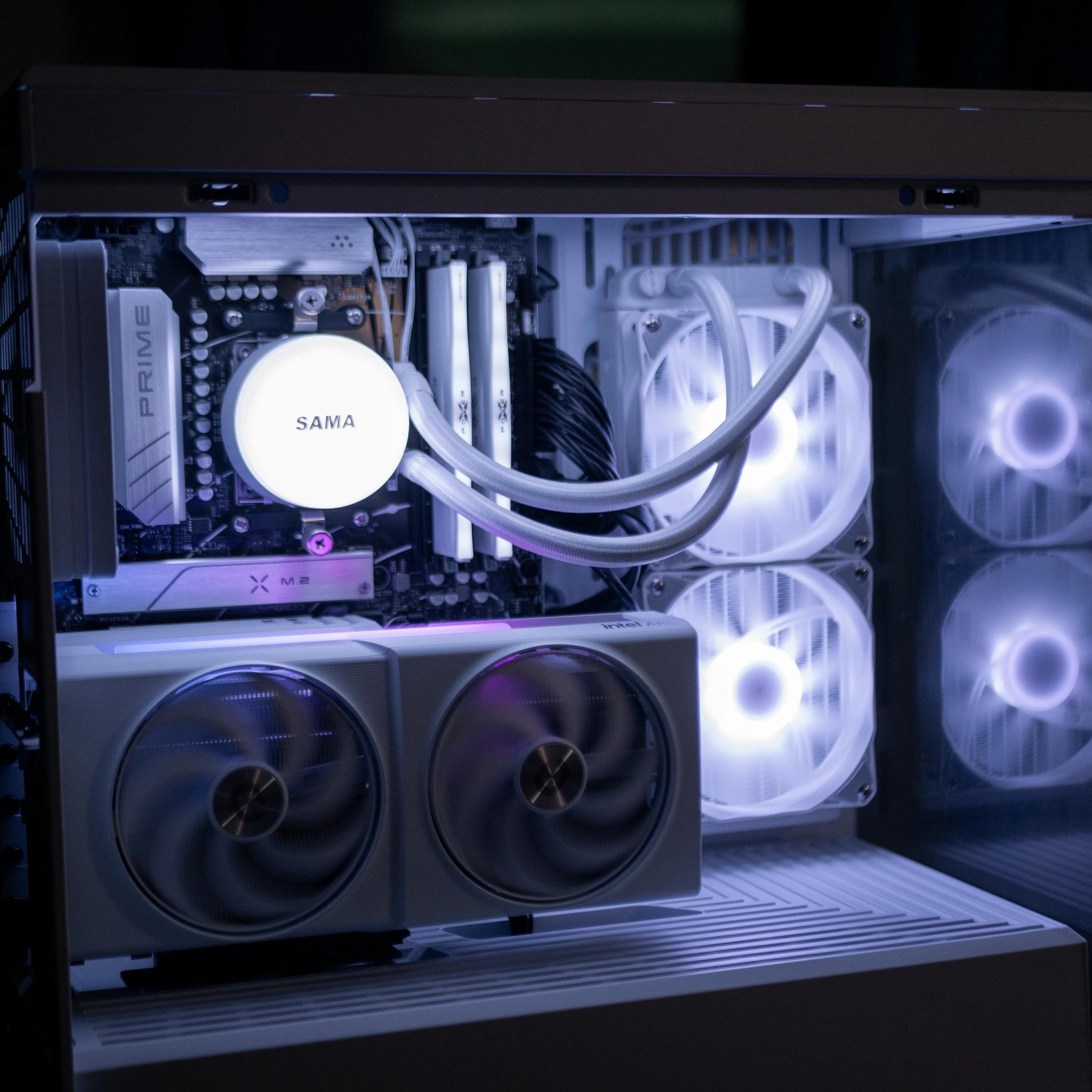 ARC B580 - AM5 Ryzen 7600x - 32gb DDR5 6000 - 1TB NVME - 240MM AIO - White Gaming PC