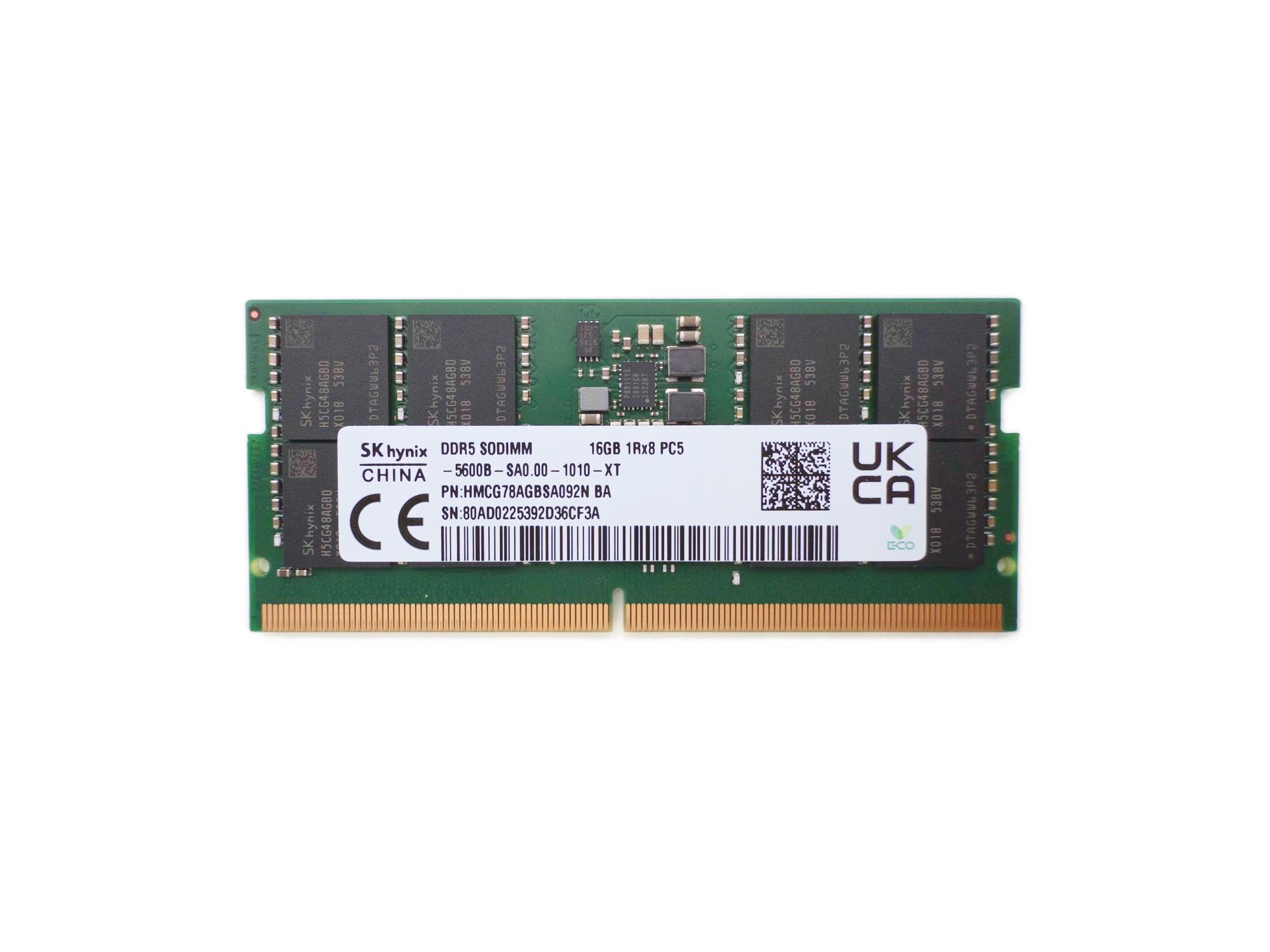 DDR5 16GB 5600MT SK Hynix SODIMM Memory Module (1Rx8 PC5-5600) - Ships from CA, USA