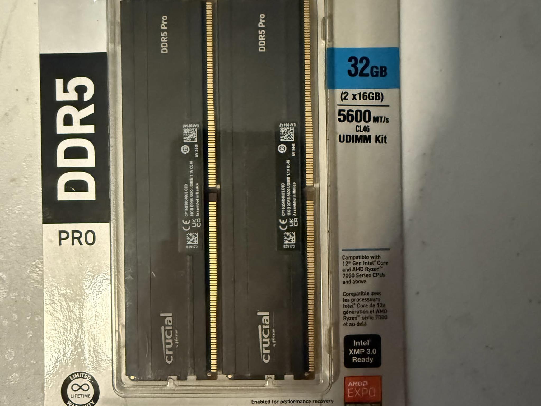Crucial Pro Series 32GB (2x16GB) DDR5 RAM Kit