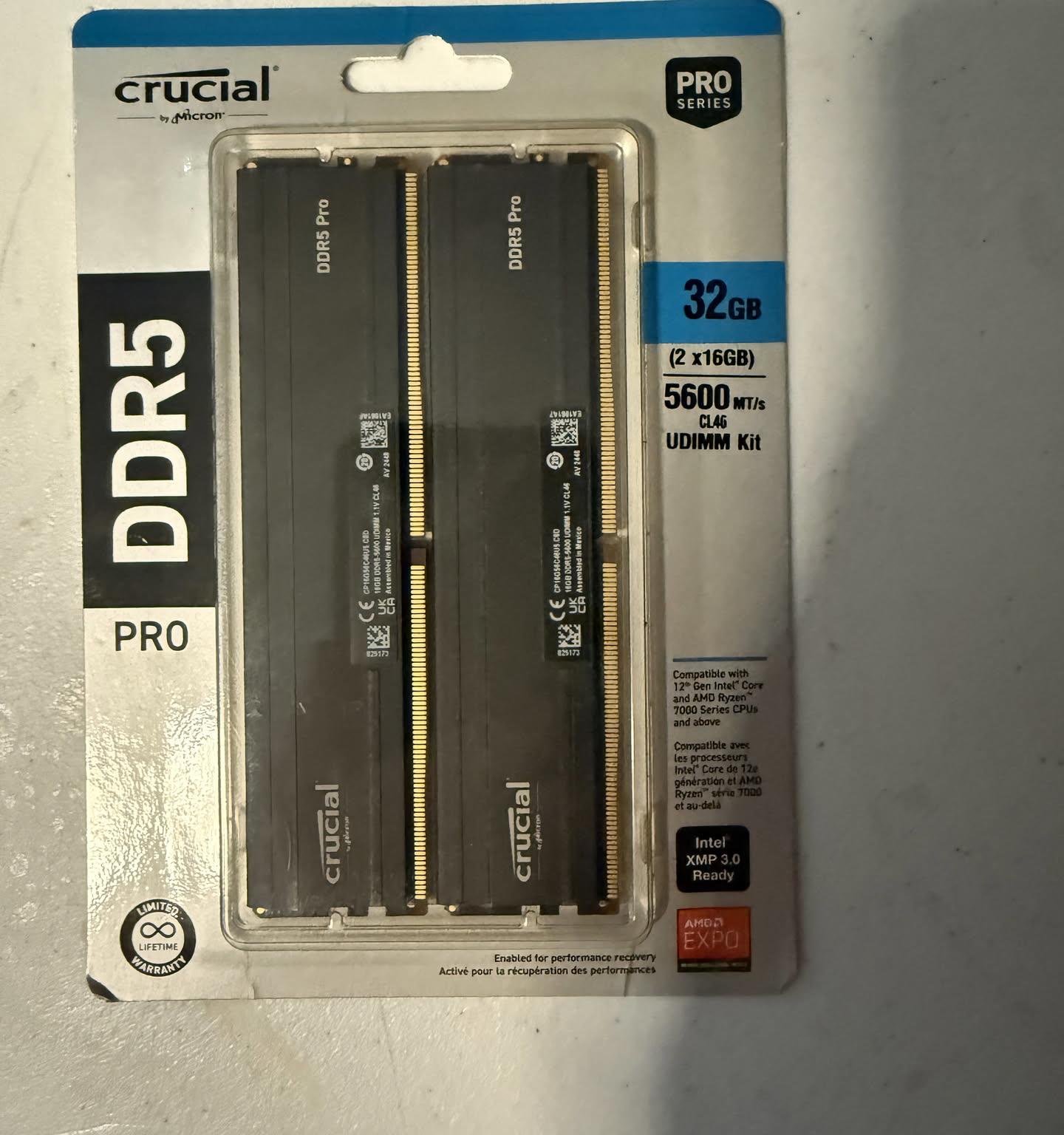Crucial Pro Series 32GB (2x16GB) DDR5 RAM Kit