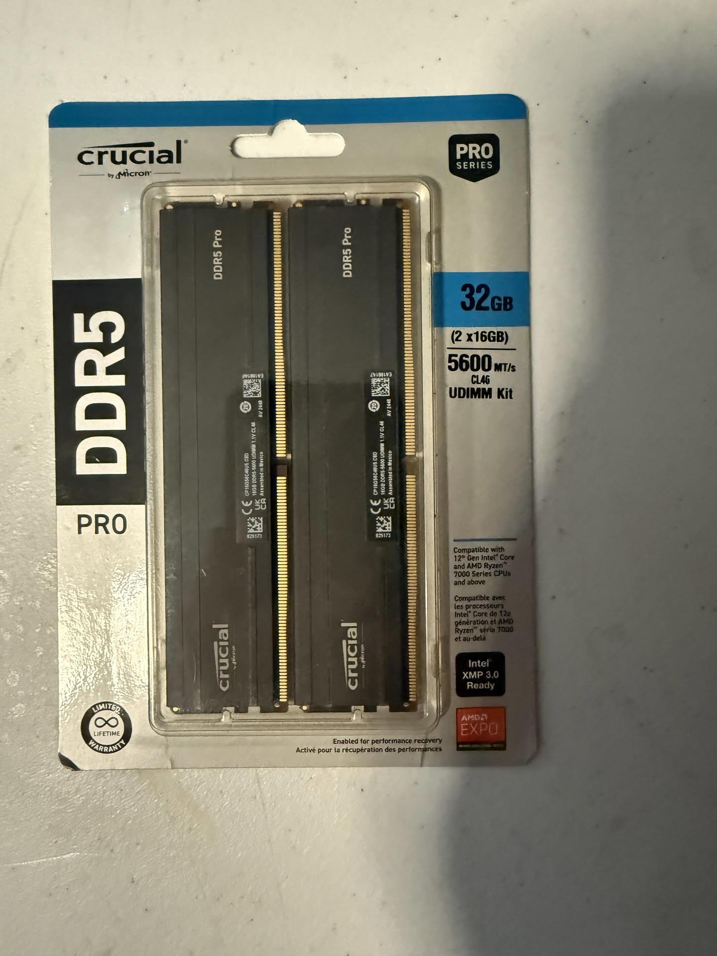 Crucial Pro Series 32GB (2x16GB) DDR5 RAM Kit