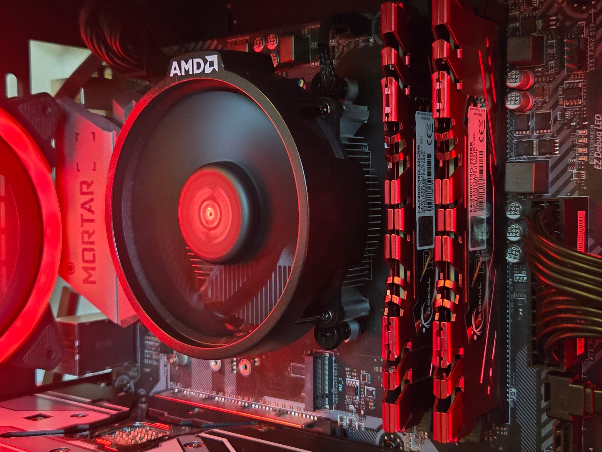 Red + Black Gaming PC | RX Vega 56 8GB | R5 2600 | 16GB | 500GB | ARGB | Wi-Fi + BT | 750W 80+ Gold