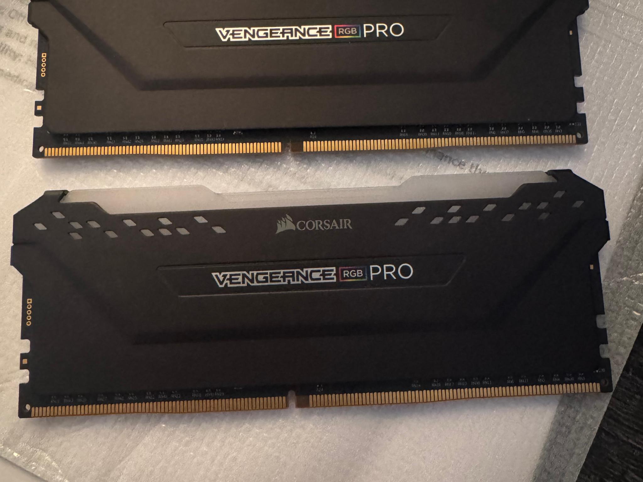 32GB Corsair Vengeance RGB PRO (2 x 16GB) DDR4 DRAM 3600MHz CL18 Memory Kit — Black