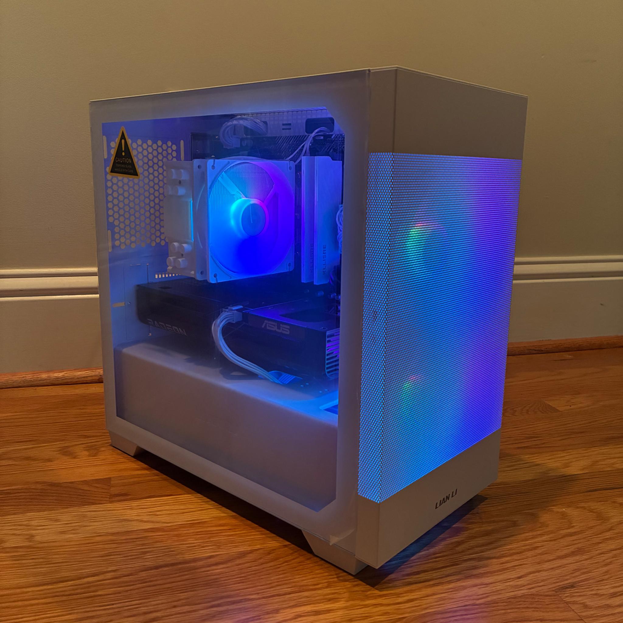 RX 9060XT R7 5800XT WHITE RGB GAMING PC 32GB 1TB SSD WiFi 6 BLUETOOTH WINDOWS 10/11
