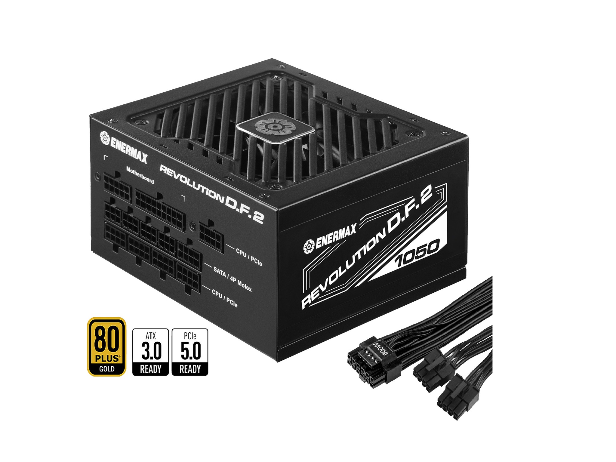 Enermax Revolution D.F. 2 ATX 3.0 & PCIe 5.0 Compliant 80+ Gold 1050W Full Modular Power Supply