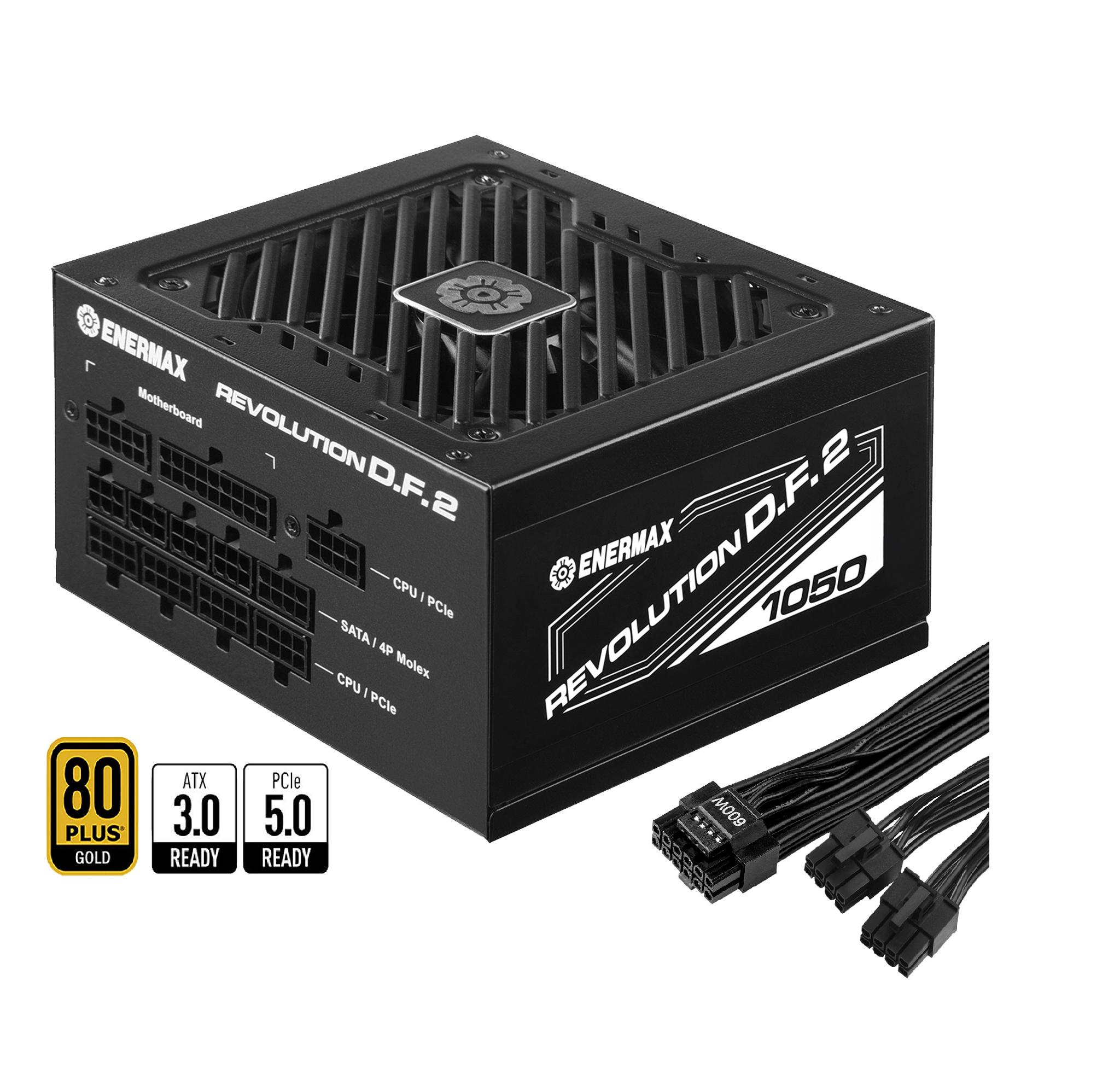 Enermax Revolution D.F. 2 ATX 3.0 & PCIe 5.0 Compliant 80+ Gold 1050W Full Modular Power Supply