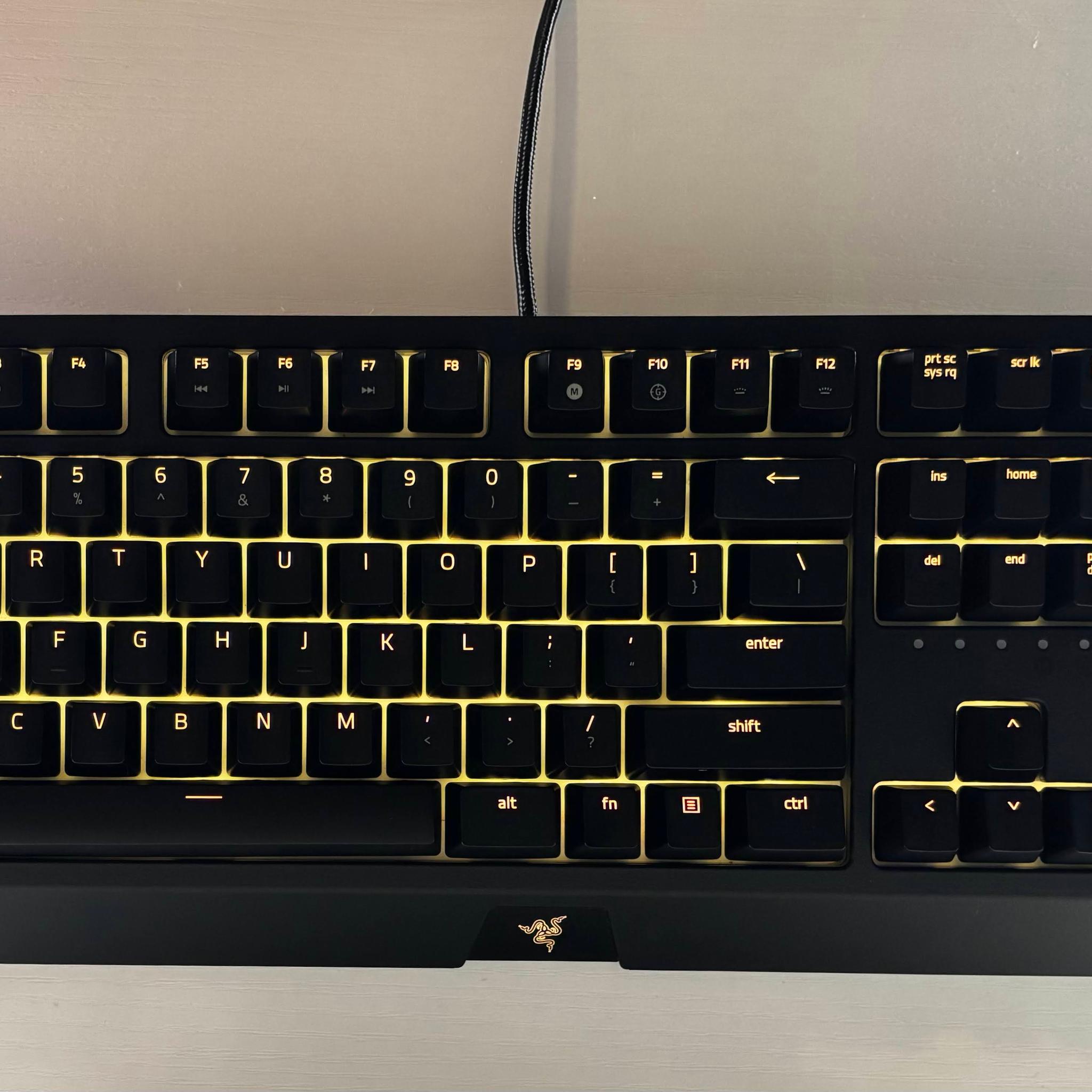 Razer BlackWidow Mechanical Keyboard: Green Tactile & Clicky Switches - Used
