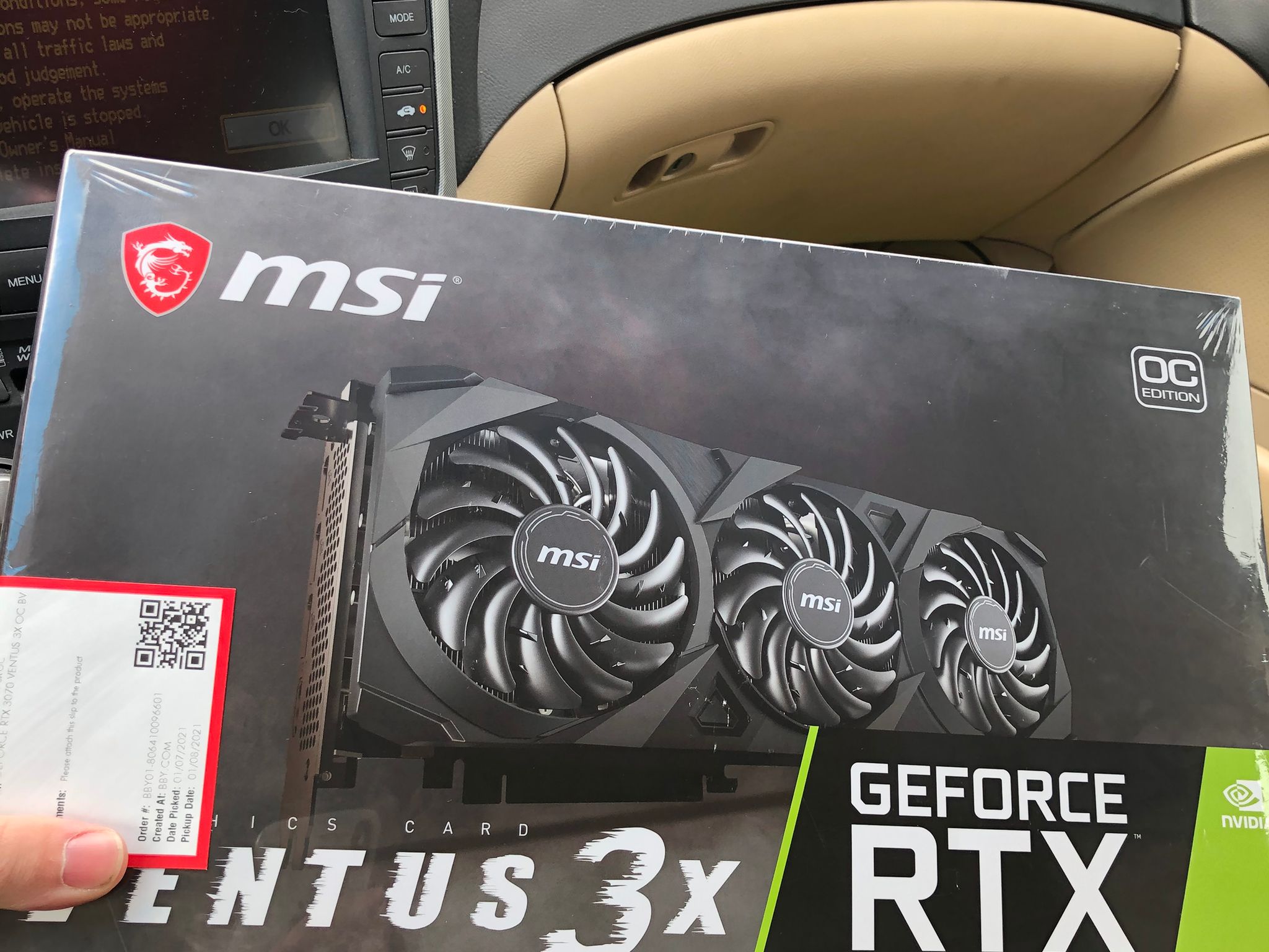 MSI Ventus 3x RTX 3070 like new