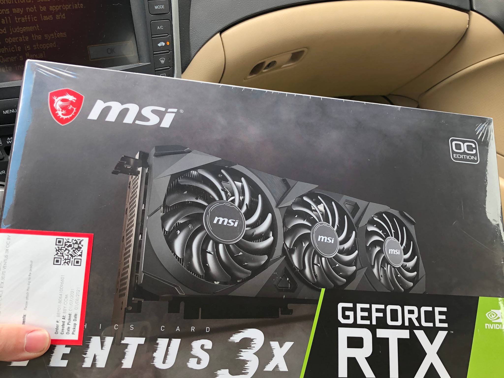 MSI Ventus 3x RTX 3070 like new