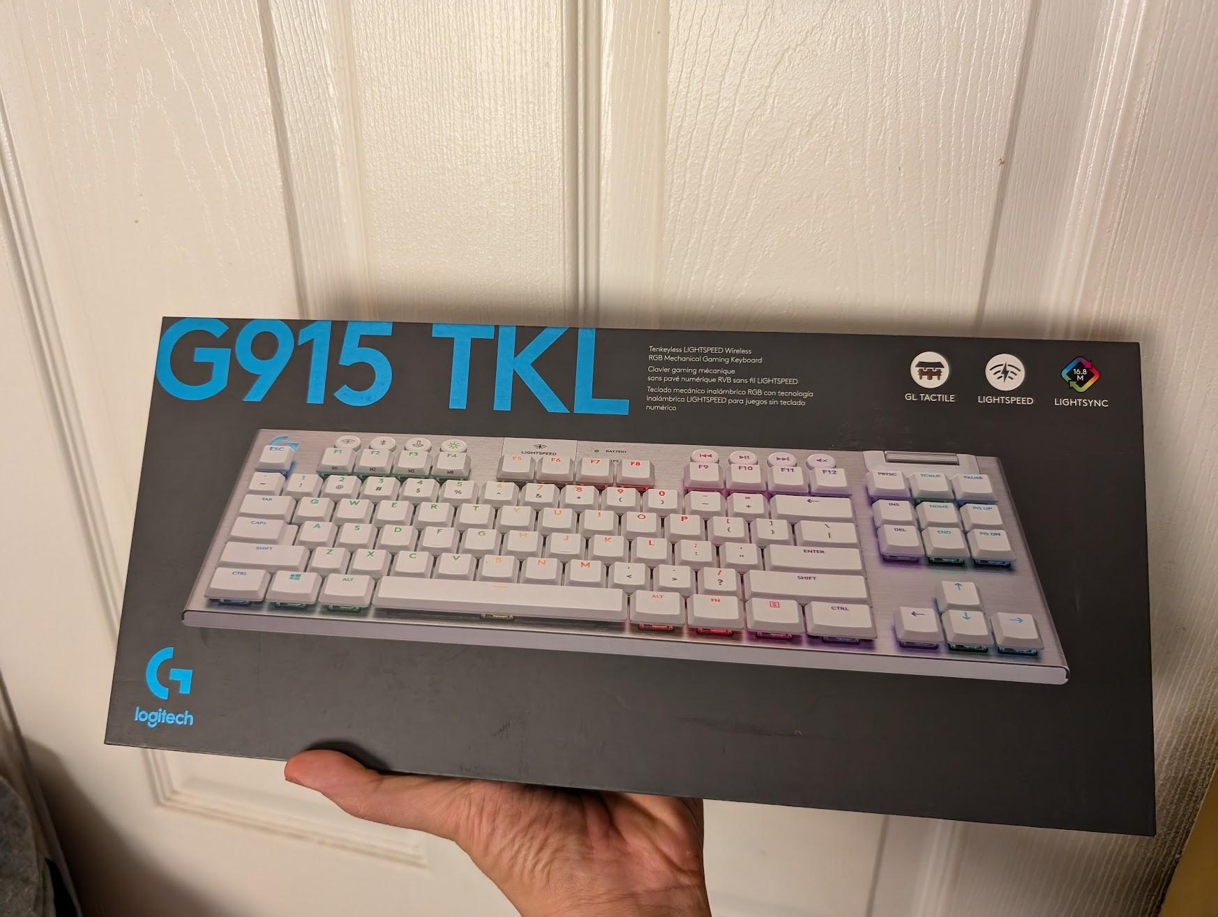 BNIB Logitech G915 TKL Wireless Gaming Keyboard, GL Tactile Switches, White