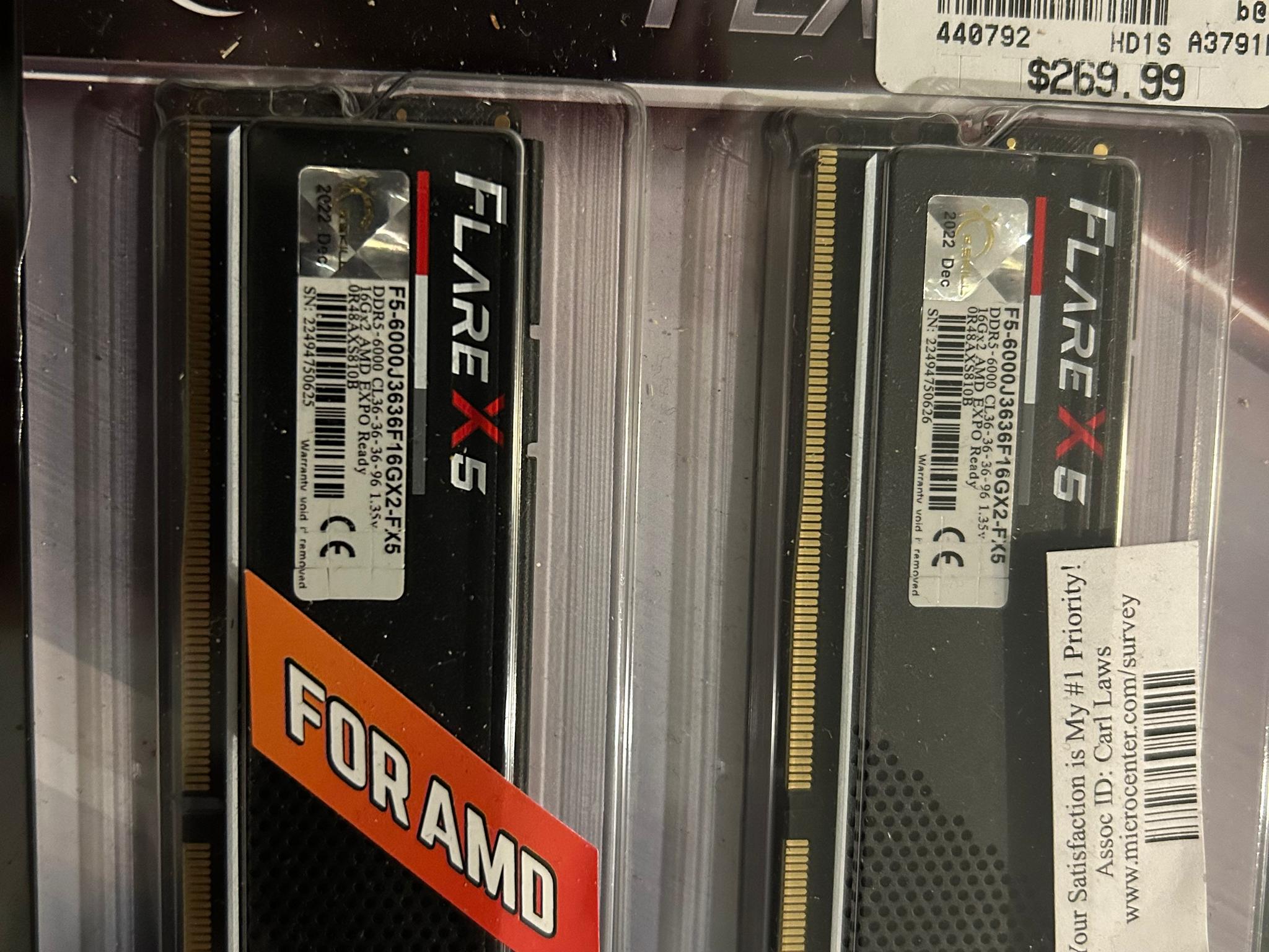 G.Skill Flare X5 32GB (2 x 16GB) DDR5 6000 Mhz 