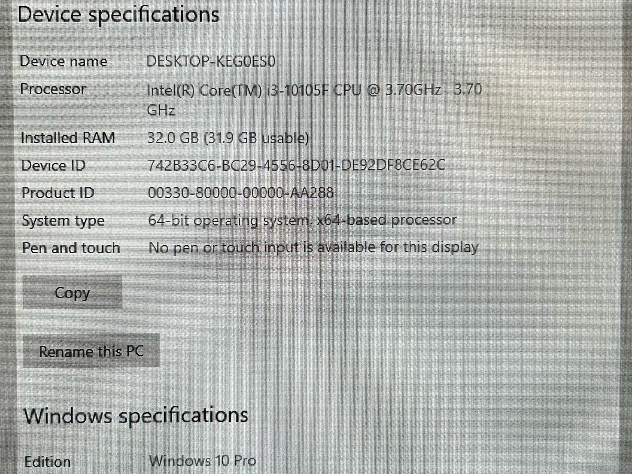 Gaming PC - GTX 1080, i3-10105F, 32GB DDR4, 1TB M.2 SSD, ARGB, WiFi, BLUETOOTH, WINDOWS 11
