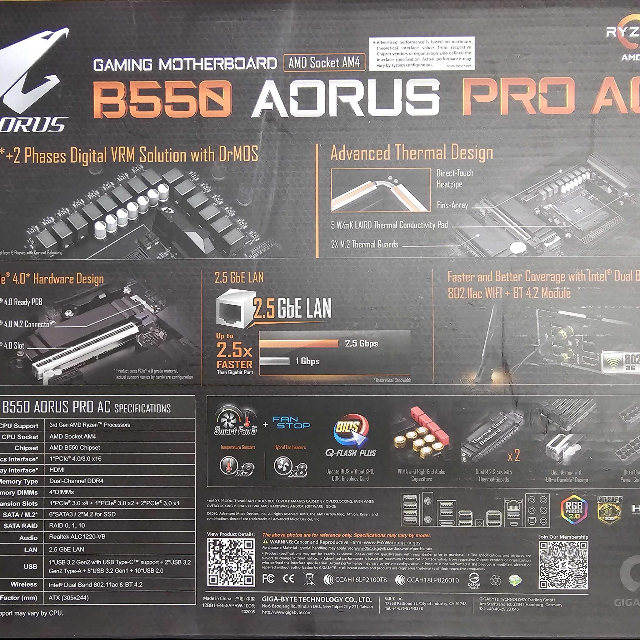 B550 Aorus Pro AC [AM4] New In Box