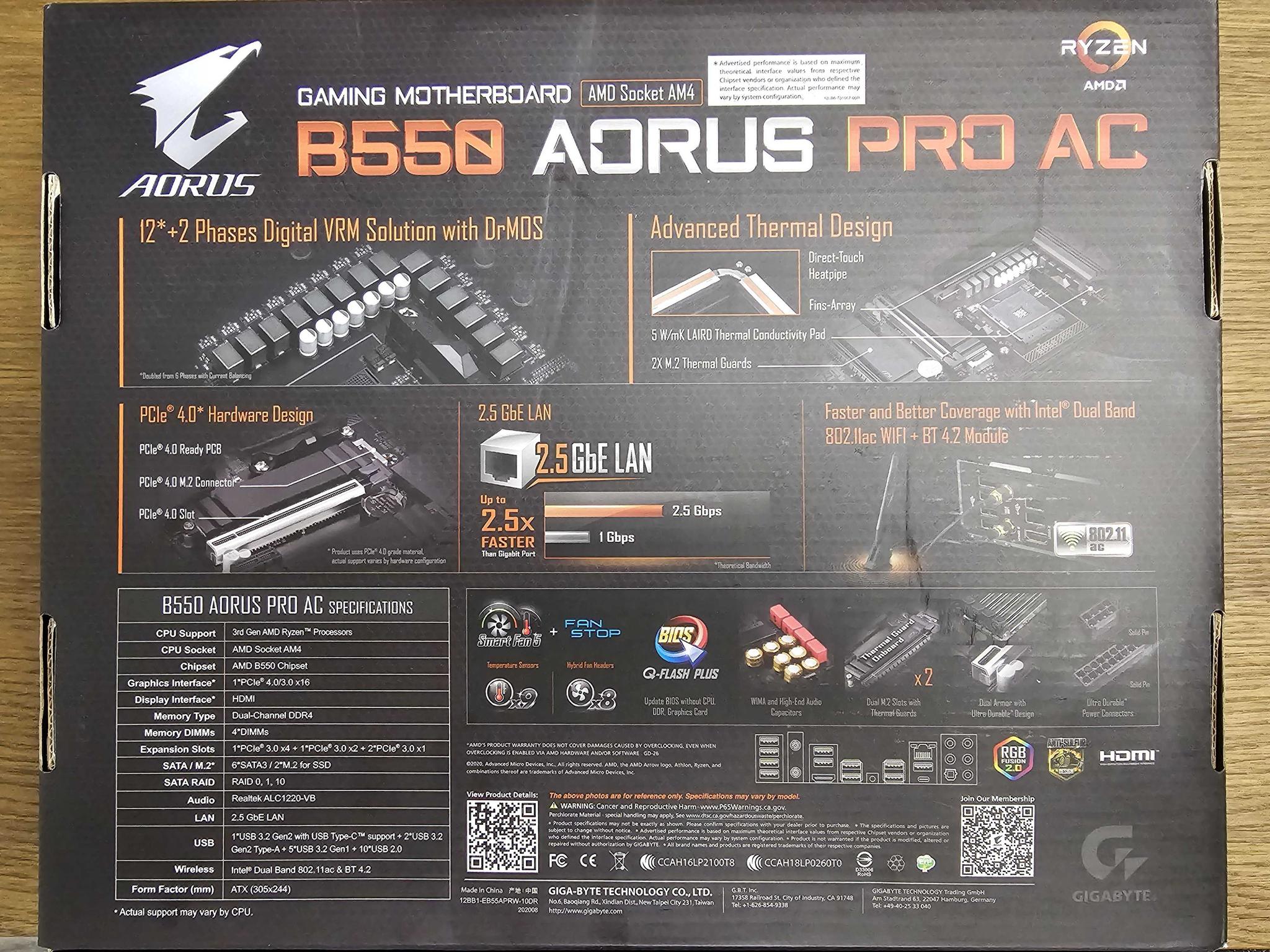 B550 Aorus Pro AC [AM4] New In Box