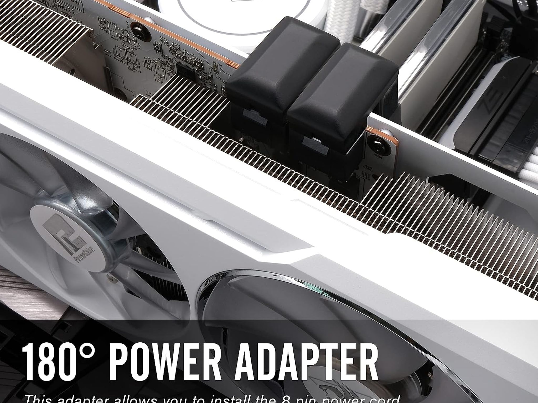 EZDIY-FAB GPU VGA PCIE 8 Pin U Turn 180 Degree Angle STD Connector Power Adapter