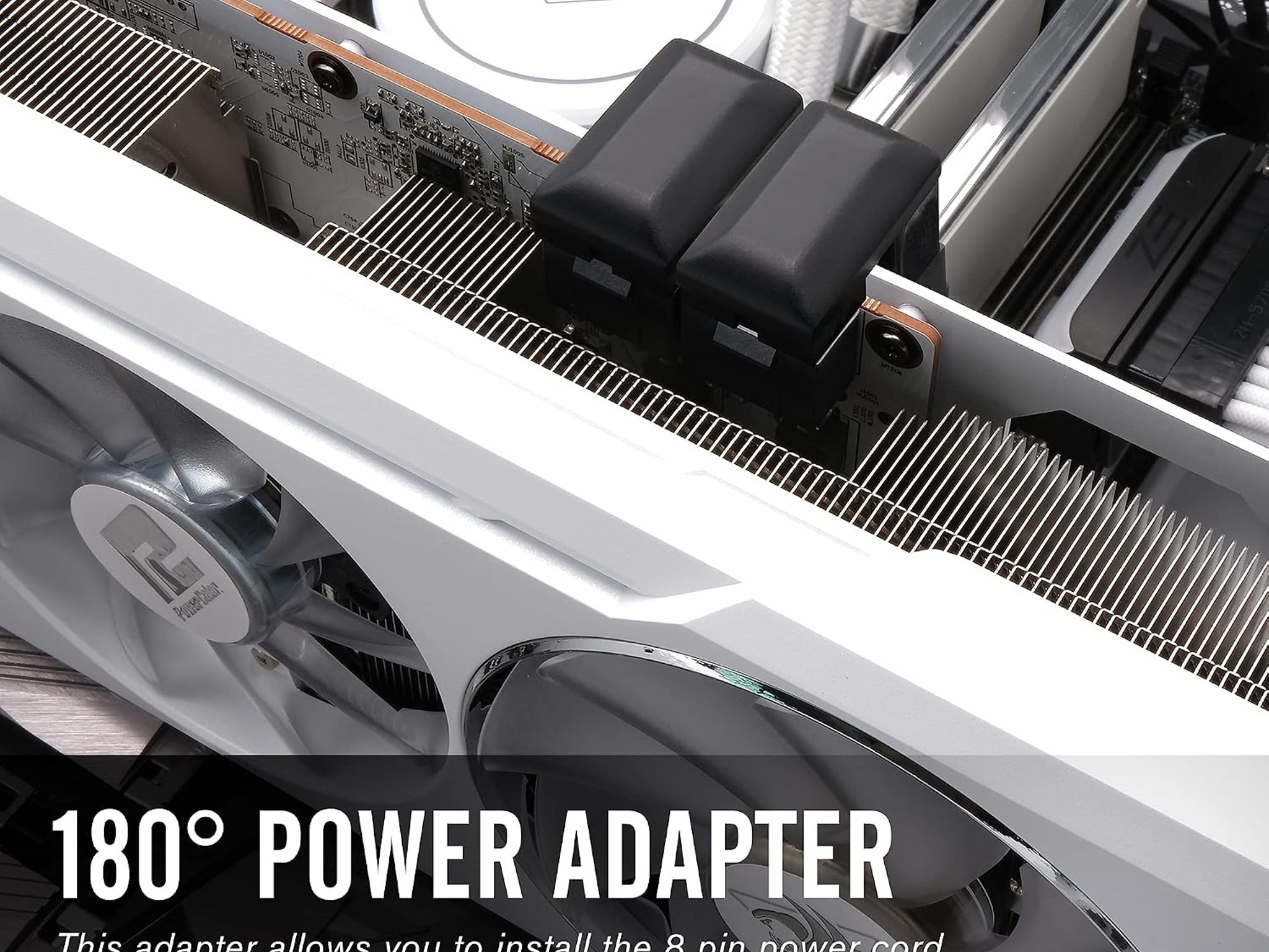 EZDIY-FAB GPU VGA PCIE 8 Pin U Turn 180 Degree Angle STD Connector Power Adapter