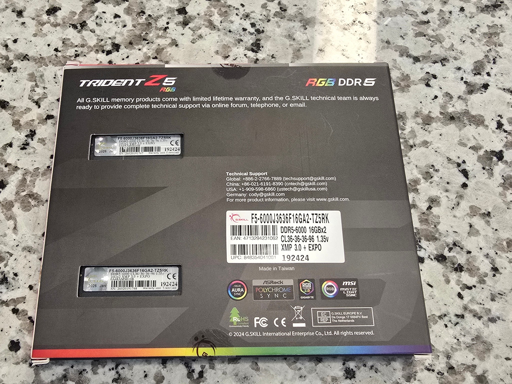 G.Skill Trident Z5 RGB DDR5 RAM 32Gb (6000MHz)