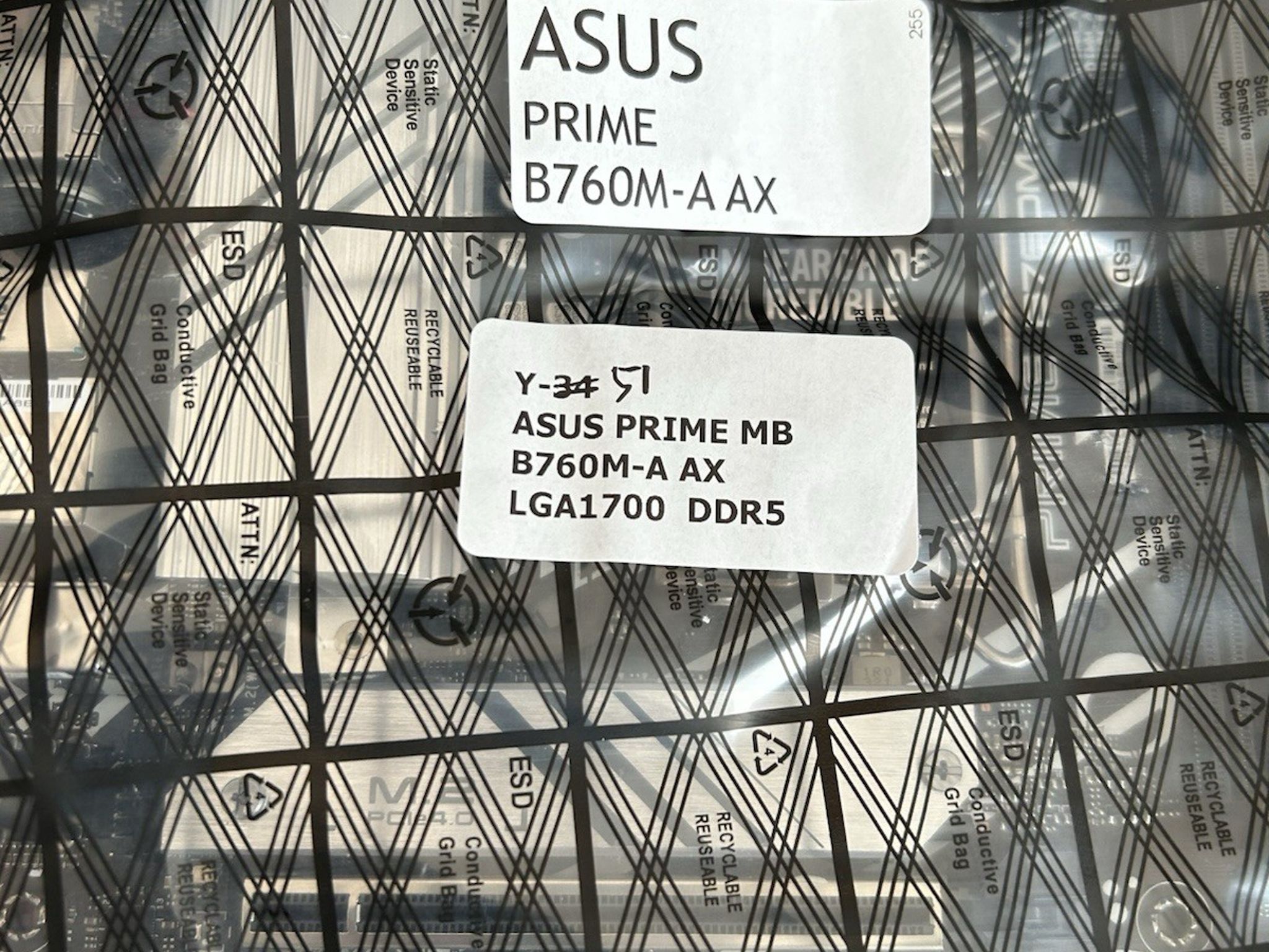 ASUS PRIME B760M-A AX LGA 1700 DDR5 microATX motherboard **NO IO SHIELD