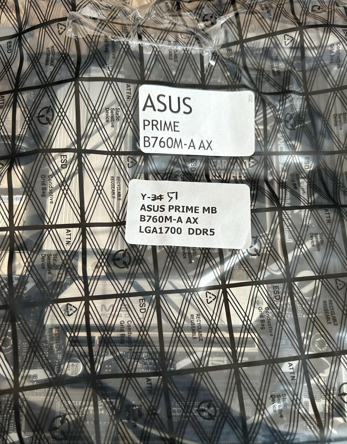 ASUS PRIME B760M-A AX LGA 1700 DDR5 microATX motherboard **NO IO SHIELD