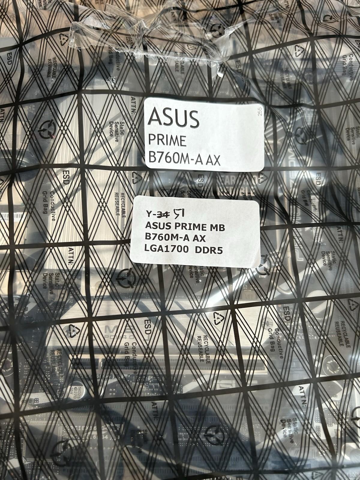 ASUS PRIME B760M-A AX LGA 1700 DDR5 microATX motherboard **NO IO SHIELD