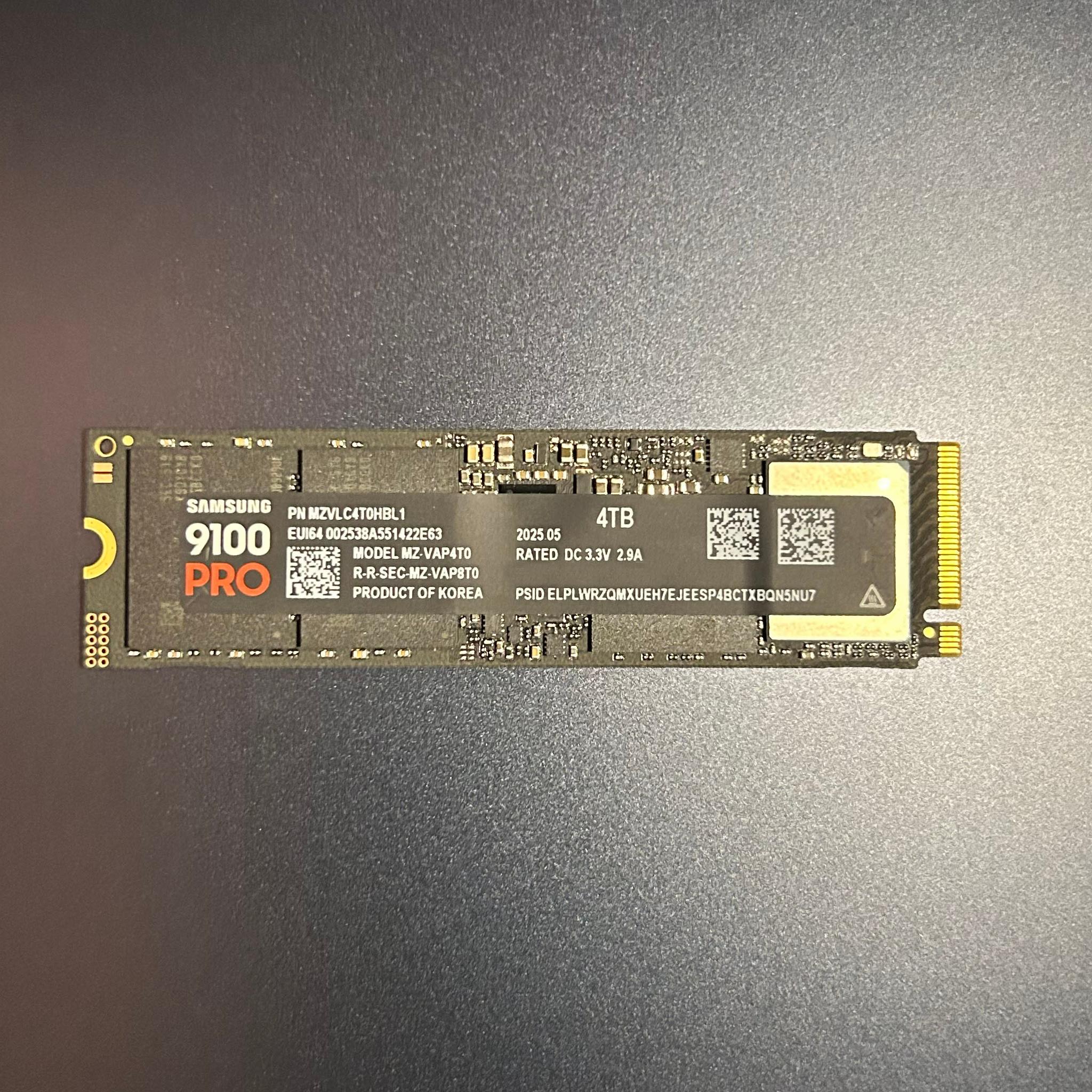 9100 PRO 4TB SAMSUNG SSD PCIe NVMe 5.0x4 M.2 2280