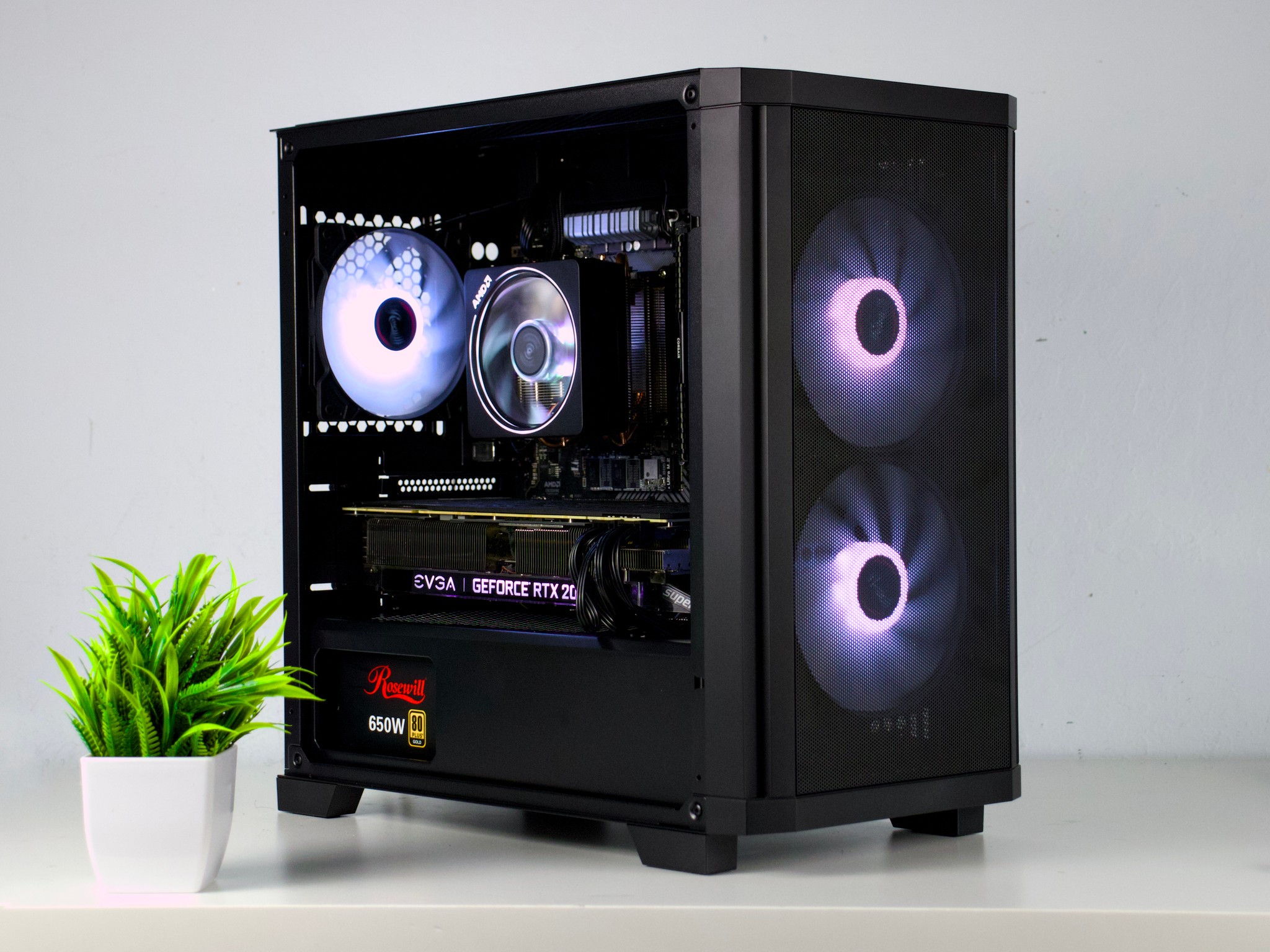 ♠️♥️ Black Gaming PC – RTX 2070 Super, Ryzen 5 3600, 16GB RAM, 1TB SSD - WiFi, BlueTooth ♥️♠️
