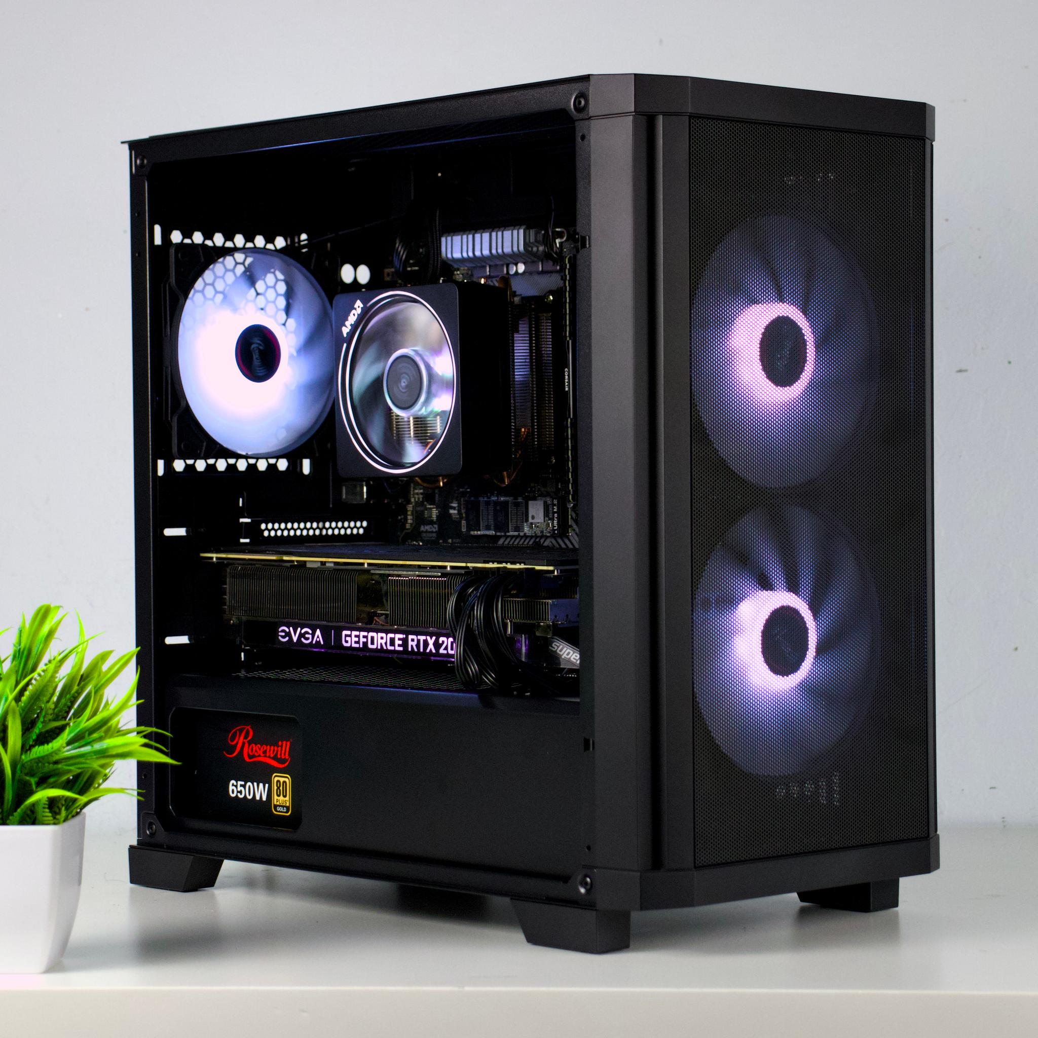 ♠️♥️ Black Gaming PC – RTX 2070 Super, Ryzen 5 3600, 16GB RAM, 1TB SSD - WiFi, BlueTooth ♥️♠️